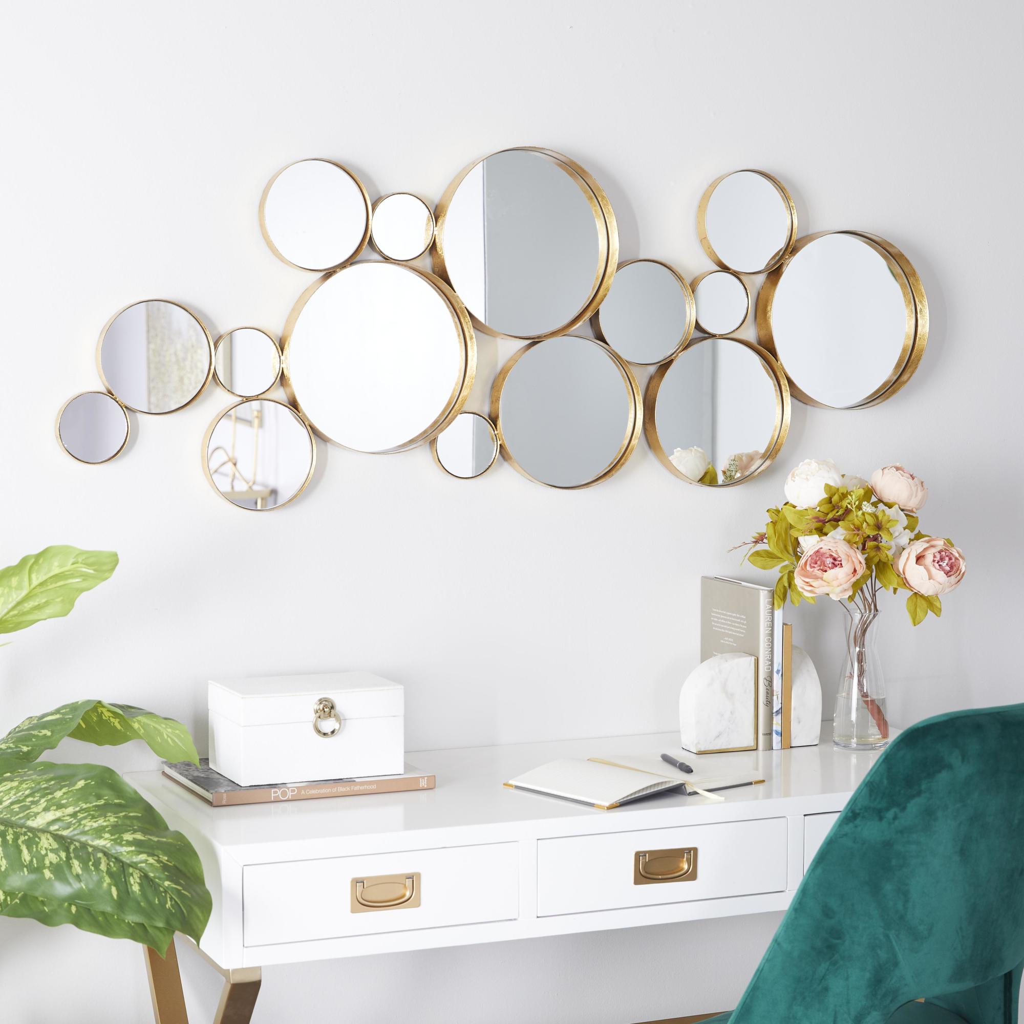 CosmoLiving by Cosmopolitan Gold Metal Bubble Cluster Room Wall Mirror