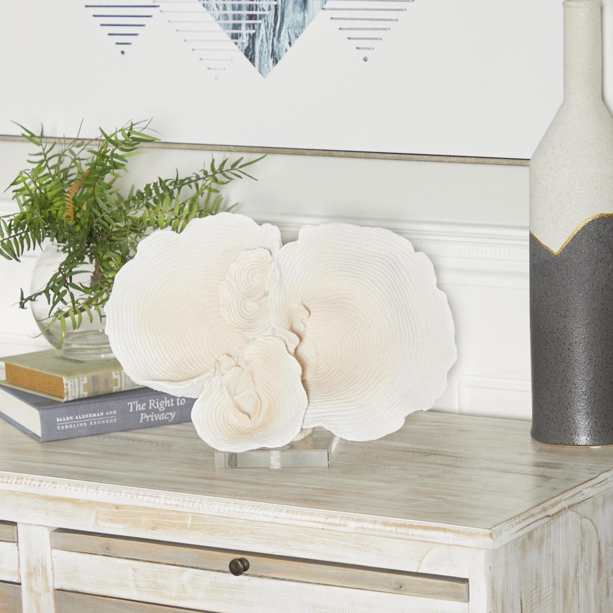 Coral White Polystone Decorative Sculpture
