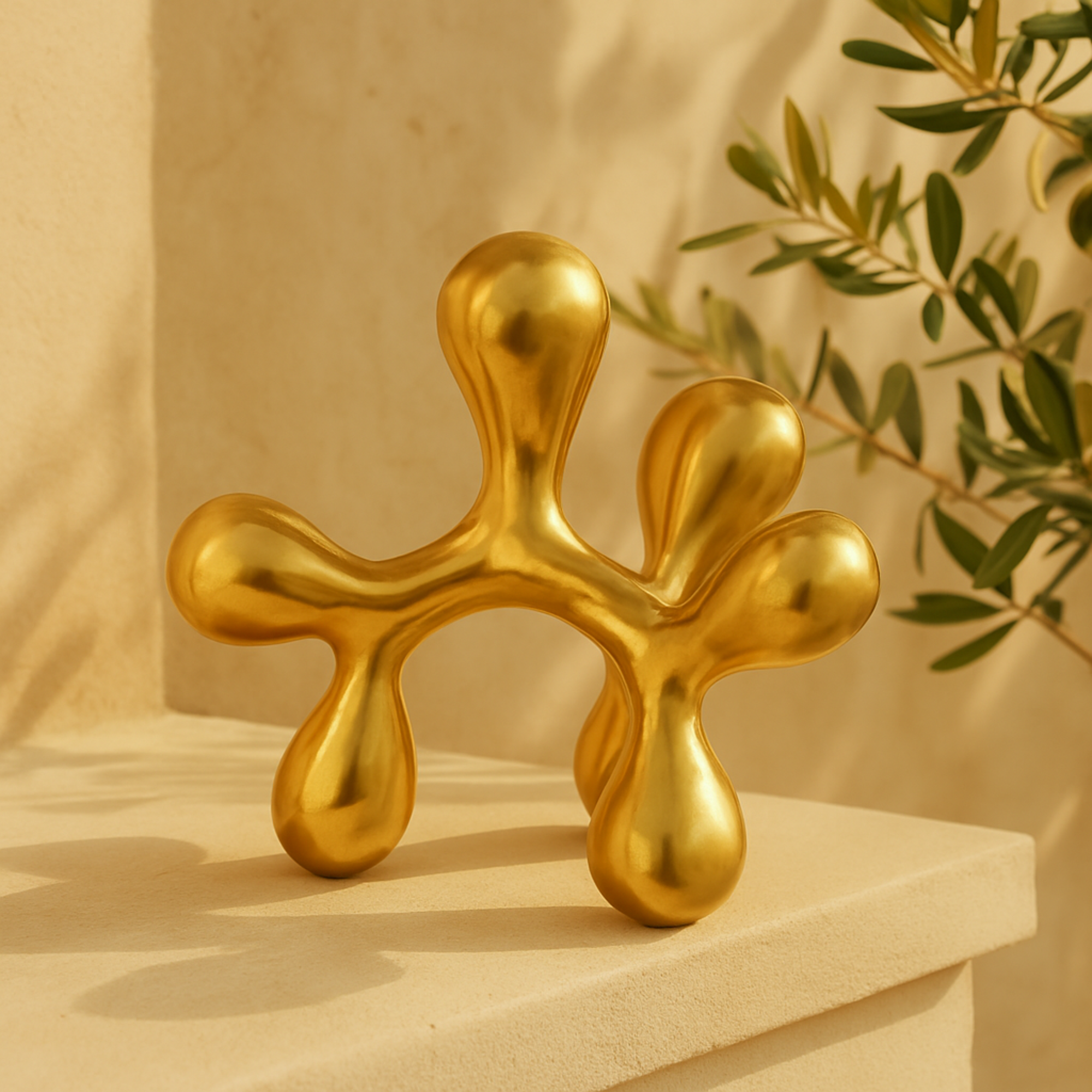 CosmoLiving by Cosmopolitan Abstract Gold Aluminum Metal Decorative Sculpture