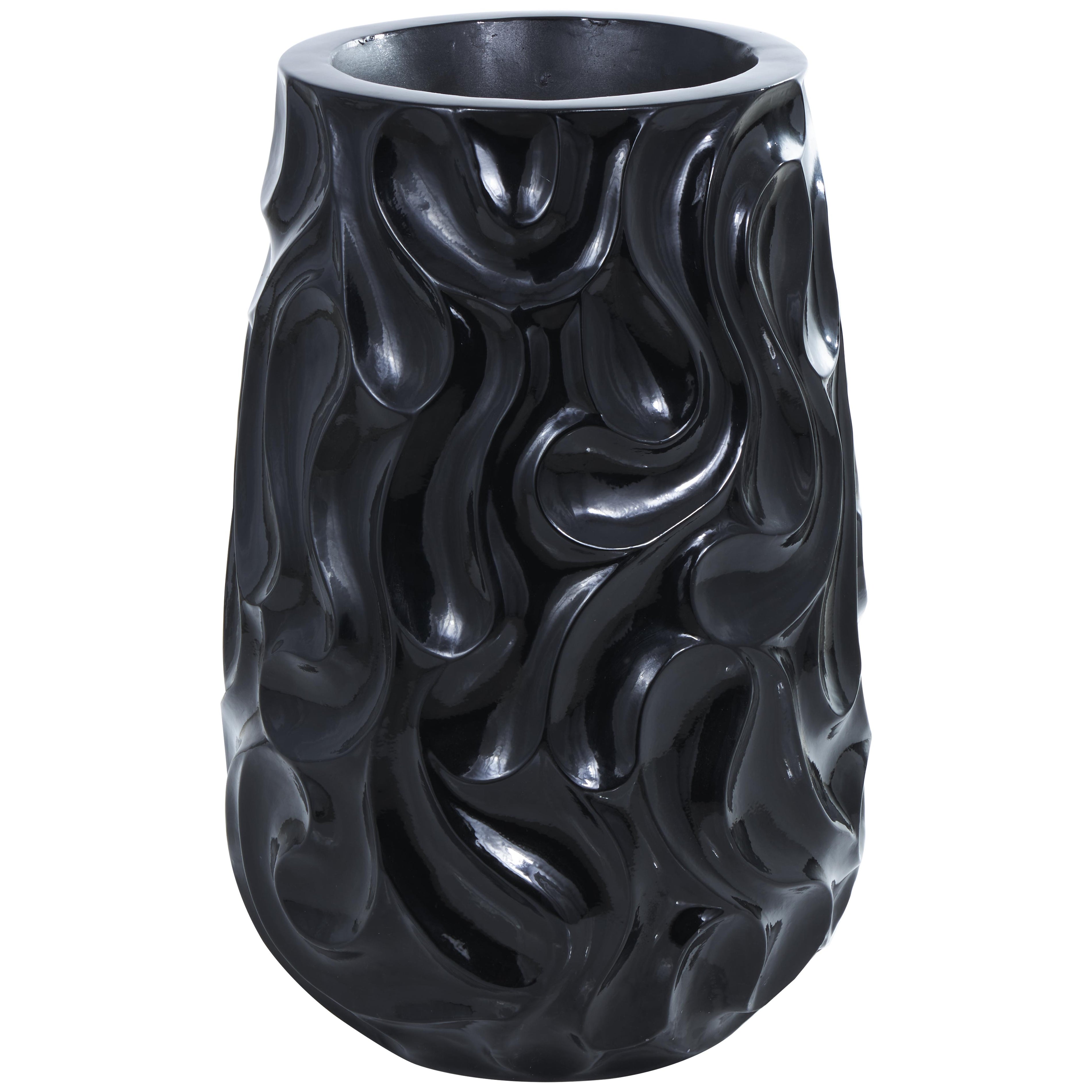 Abstract Resin Large Wavy Textured Floor Decorative Vase
