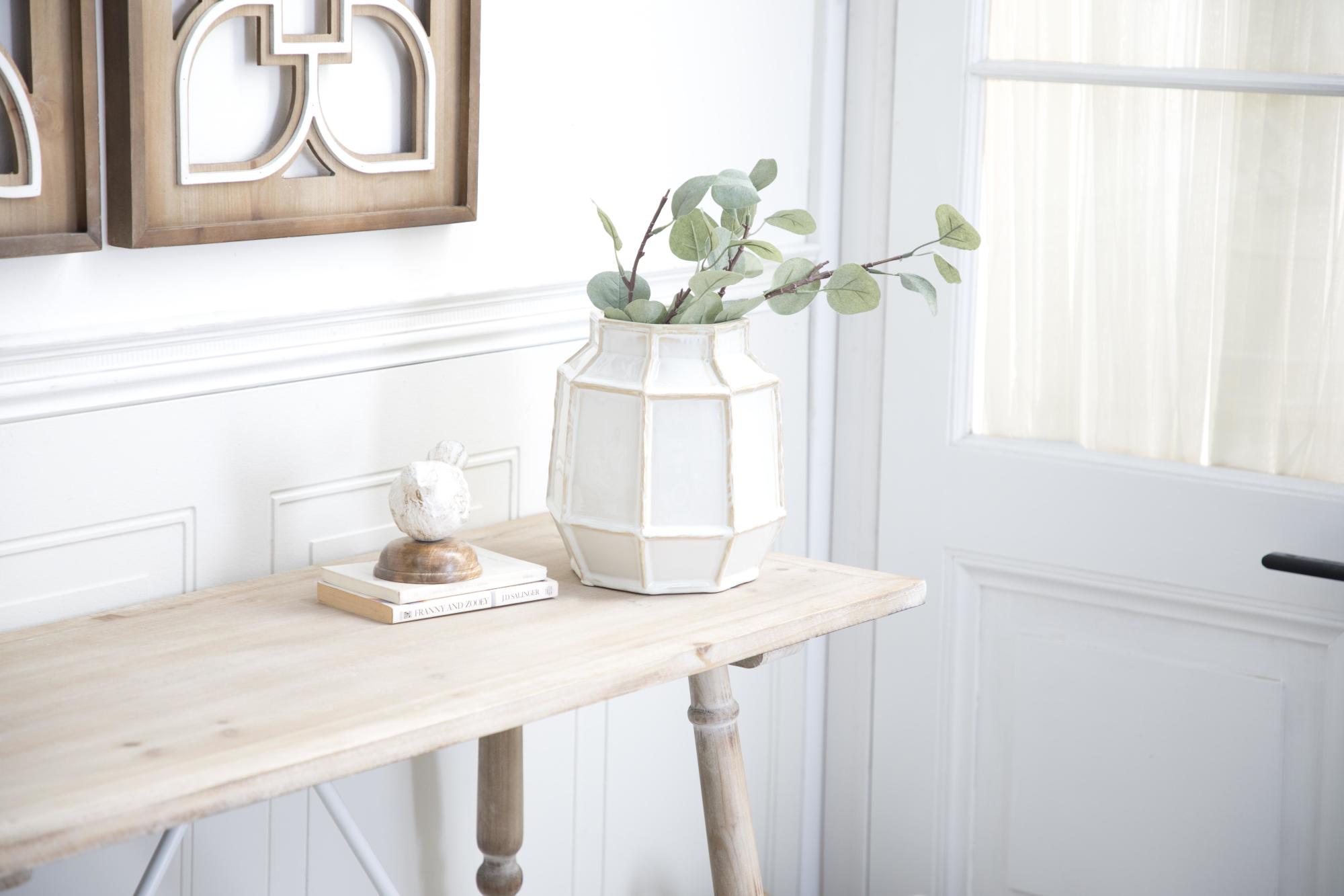 White Ceramic Handmade Decorative Vase