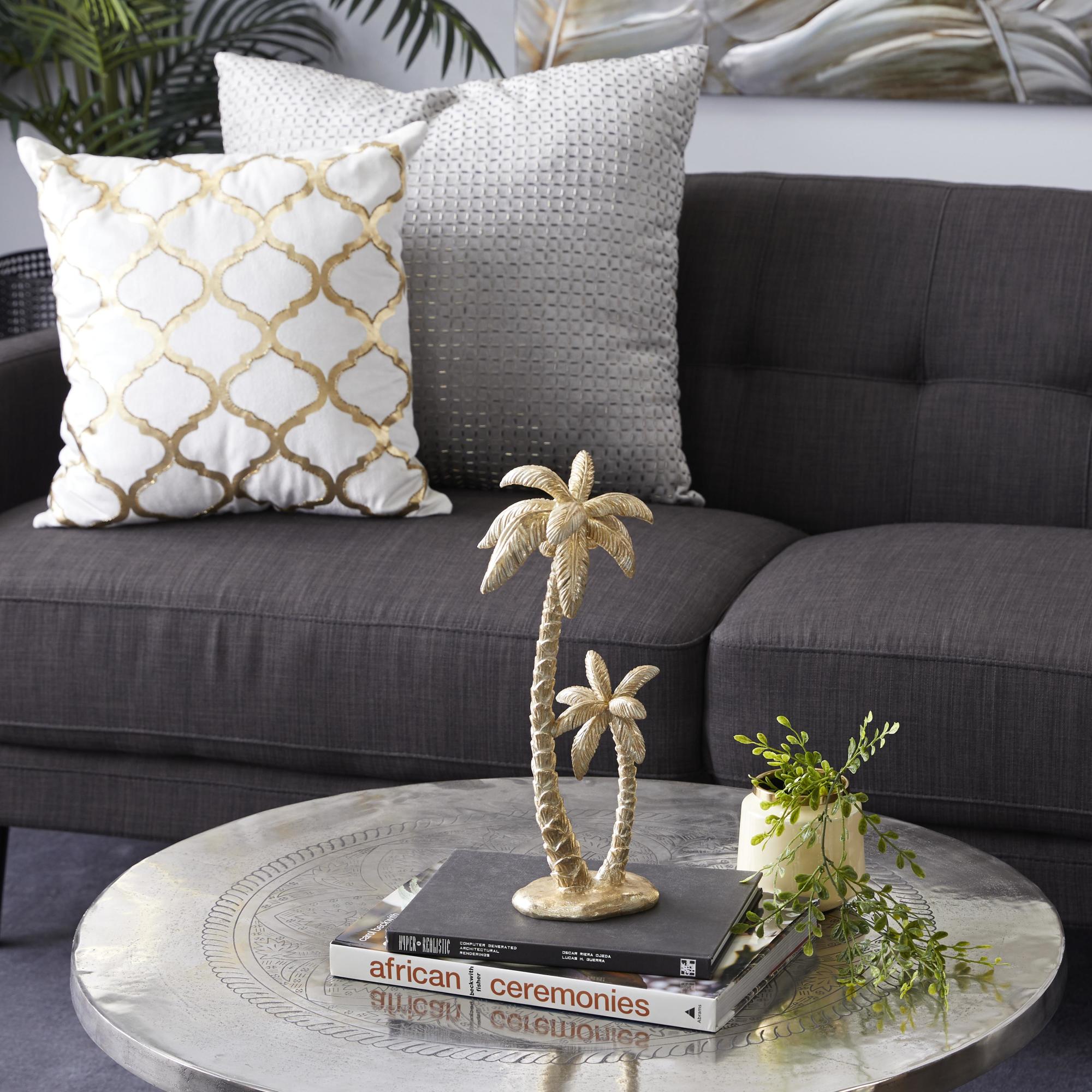 Palm Tree Gold Polyresin Decorative Sculpture
