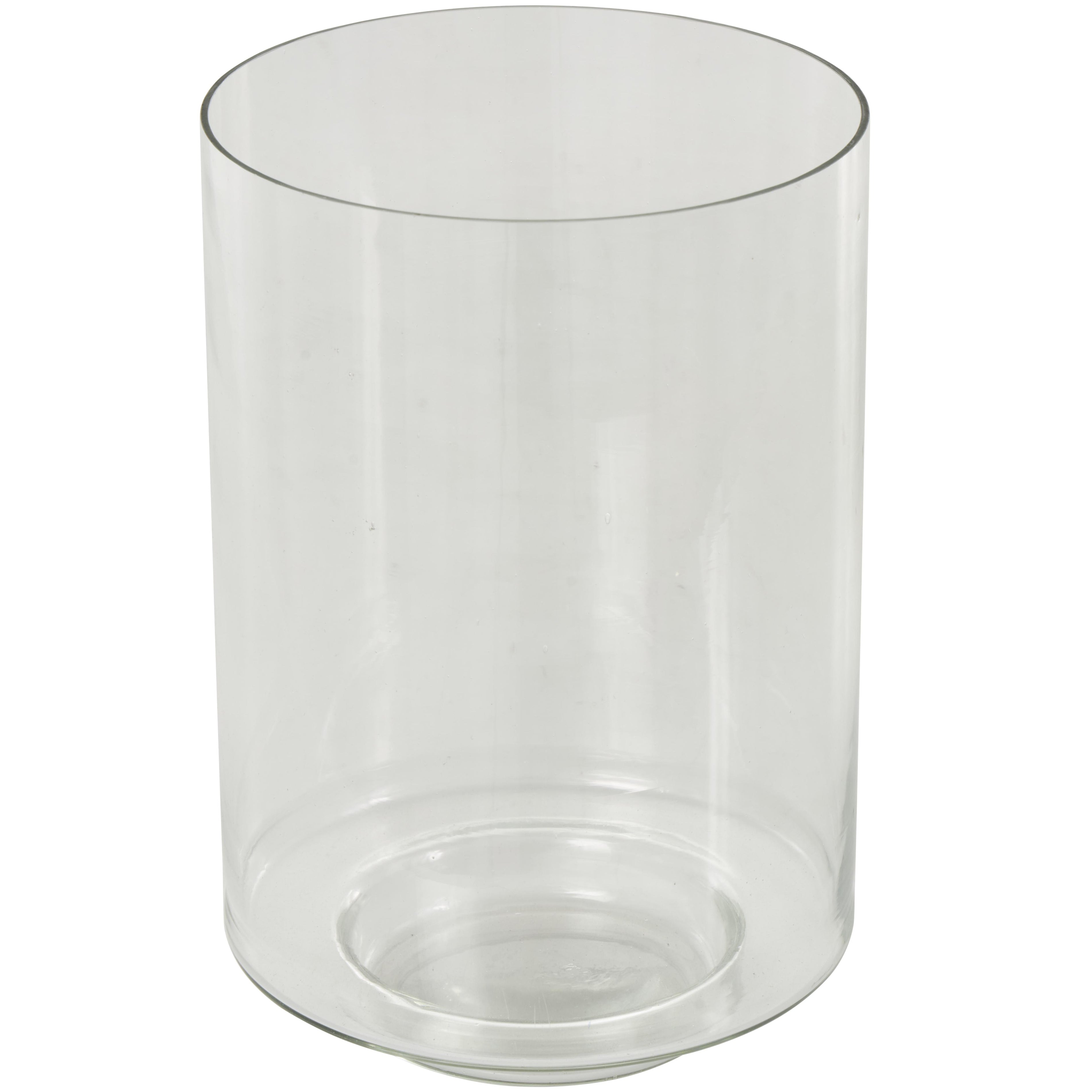 Clear Glass Wide Decorative Vase