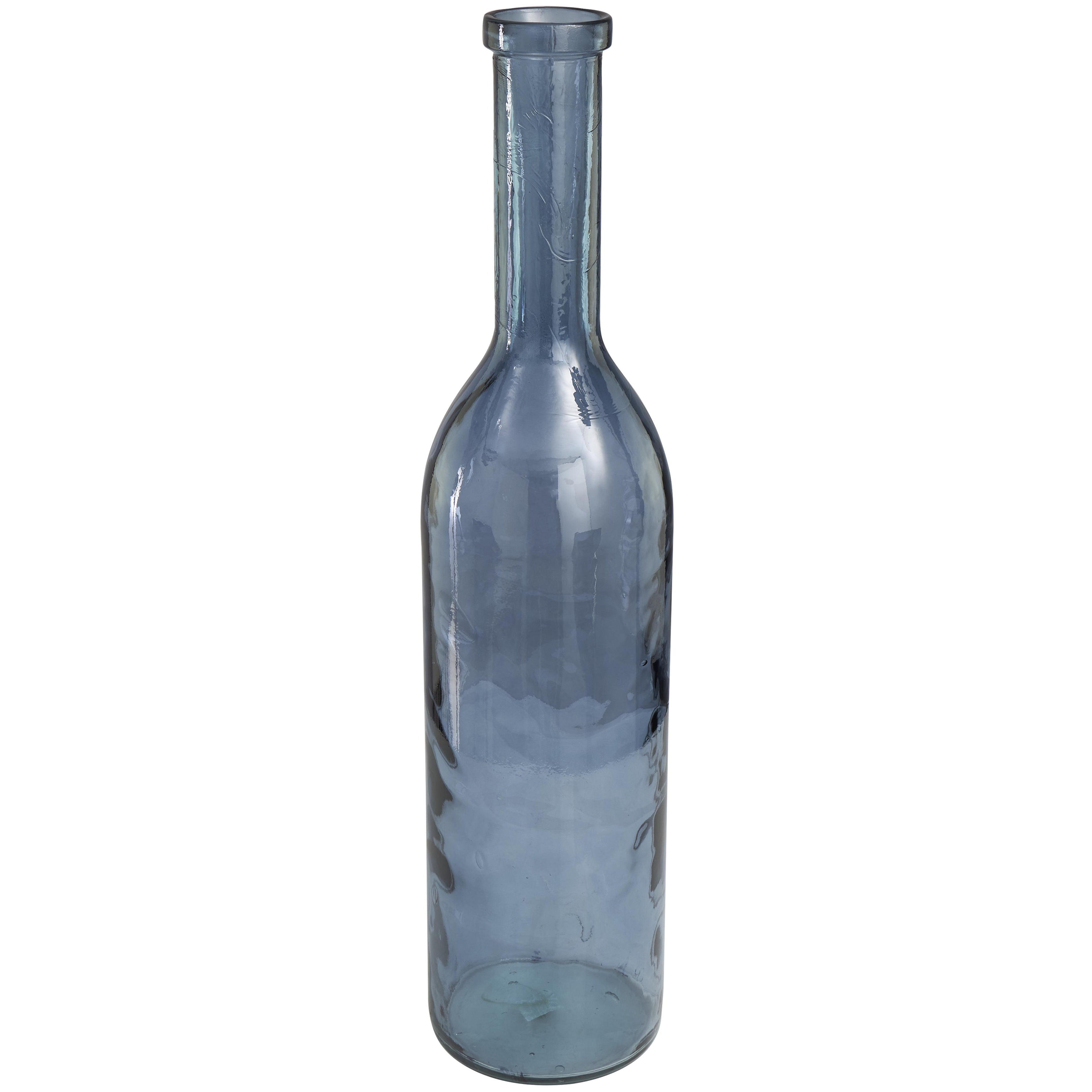 Recycled Glass Handmade Tall Spanish Bottleneck Decorative Vase 7" x 7" x 30"