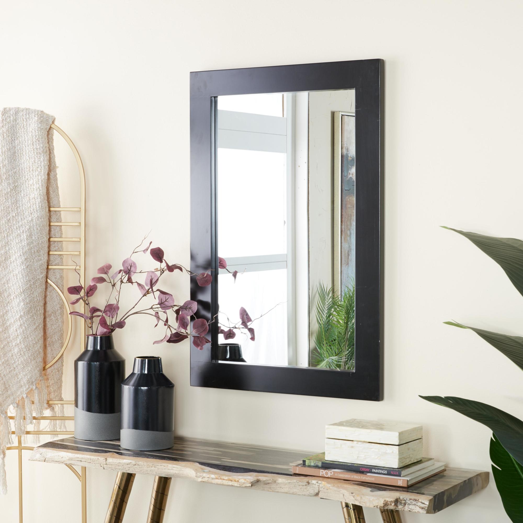Wooden Rectangular Room Wall Mirror