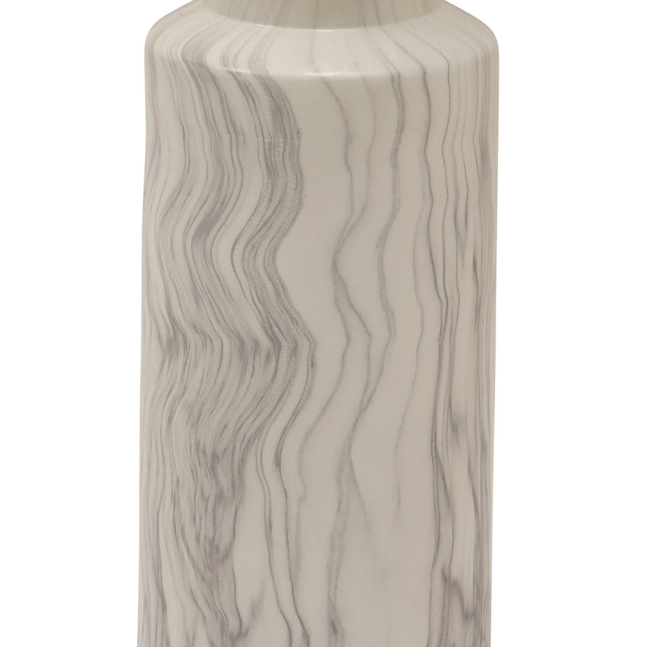 White Ceramic Faux Marble Decorative Vase