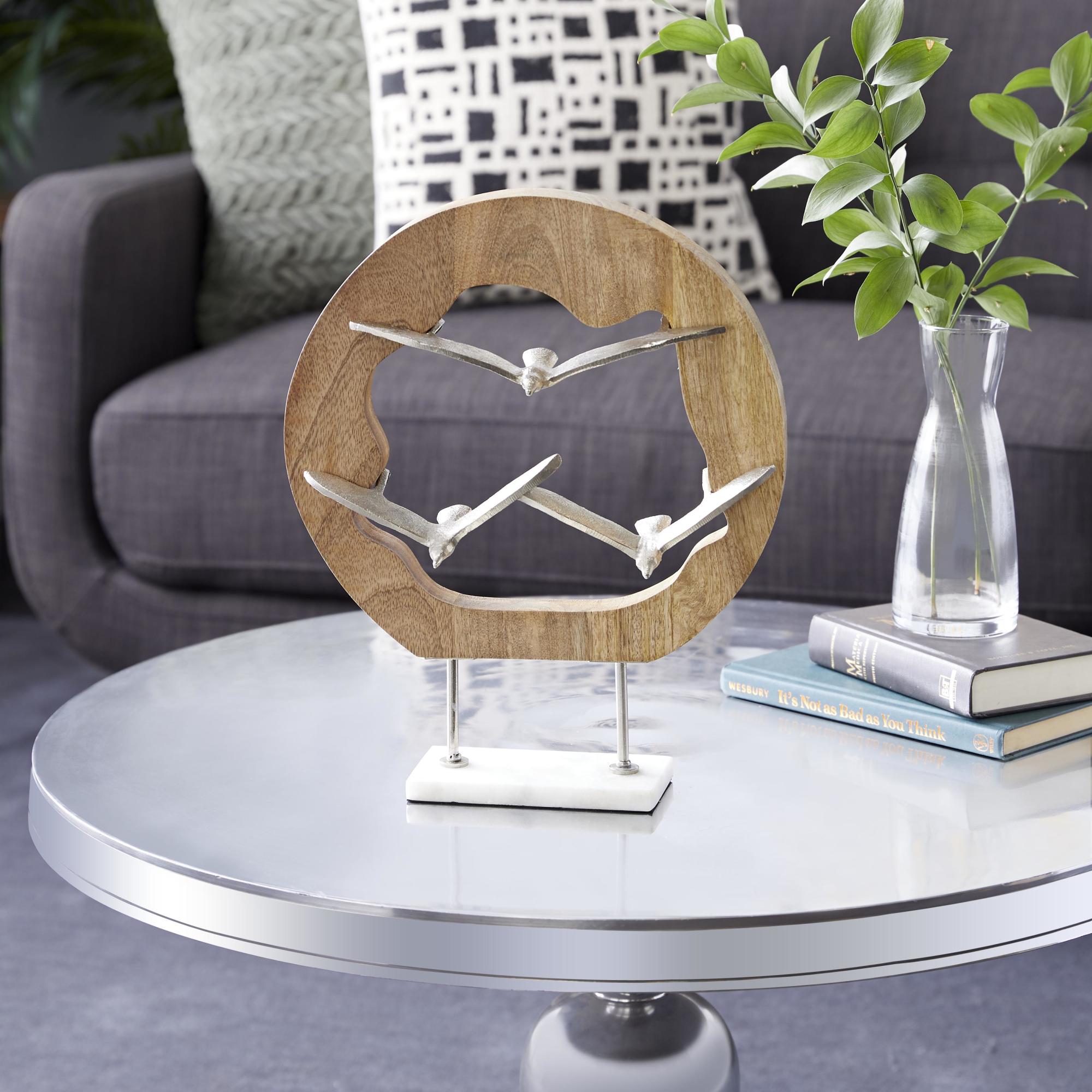 Bird Brown Aluminum Metal Decorative Sculpture