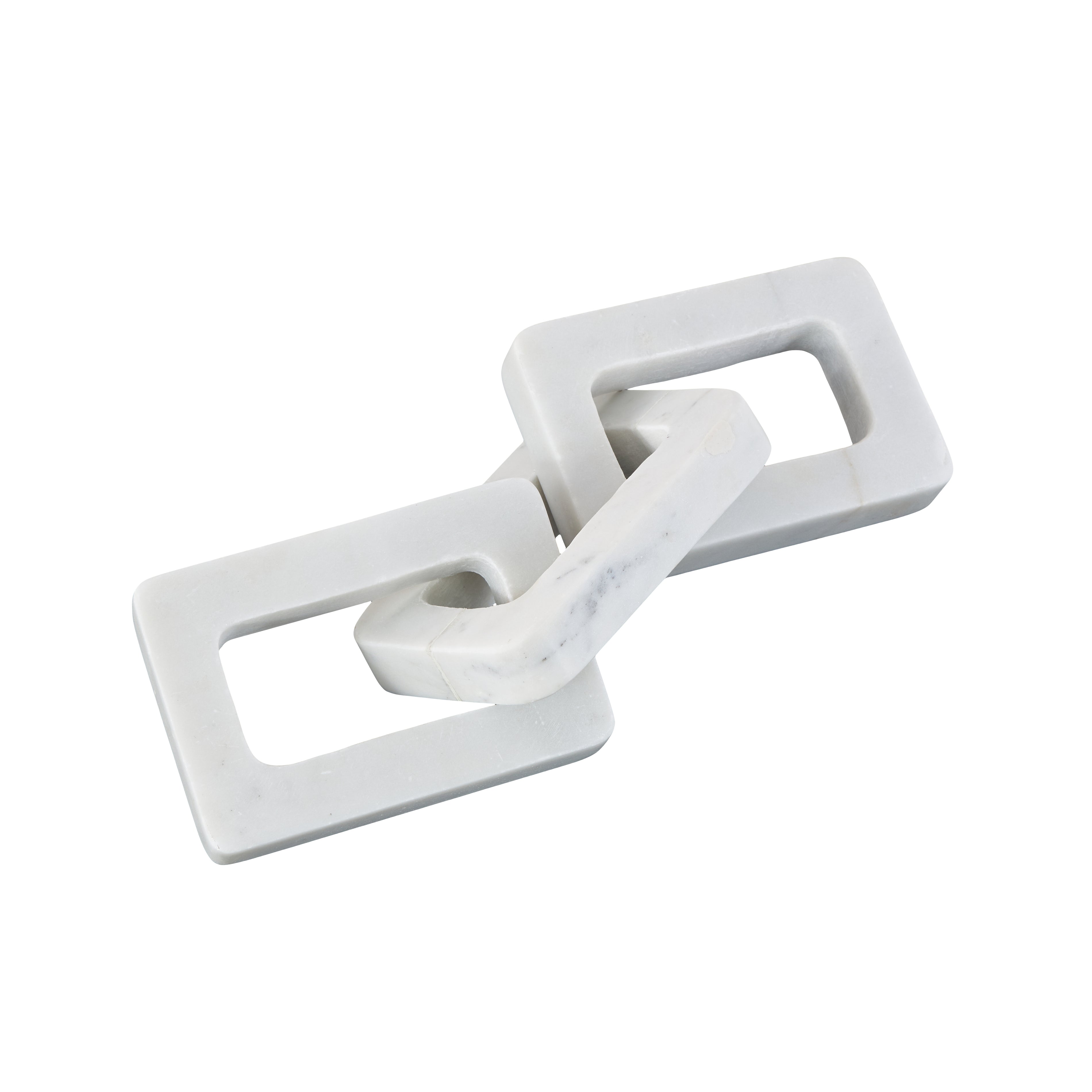 Chain Marble Handmade Rectangular 3 Link Decorative Sculpture