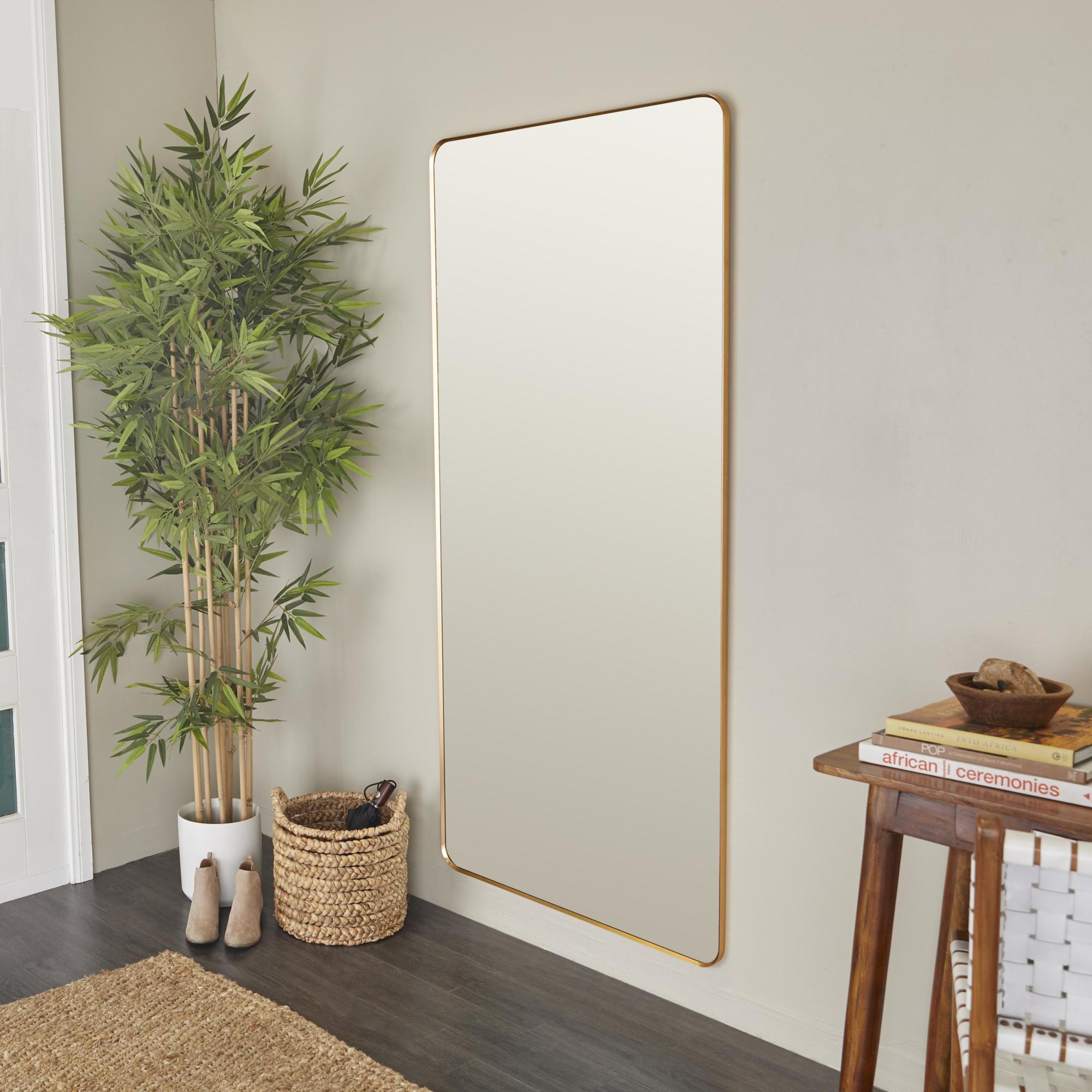 CosmoLiving by Cosmopolitan Gold Metal Room Wall Mirror with Thin Frame