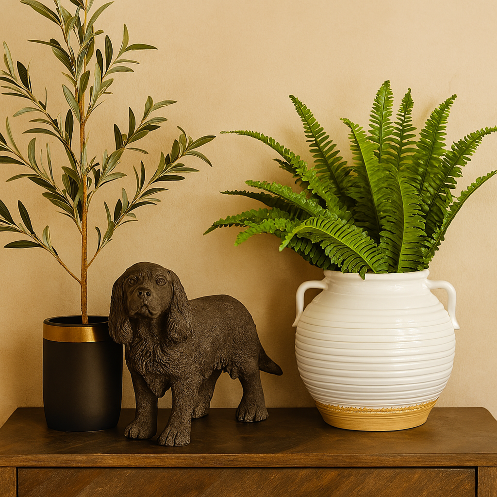 White Ceramic Indoor Outdoor Planter with Handles