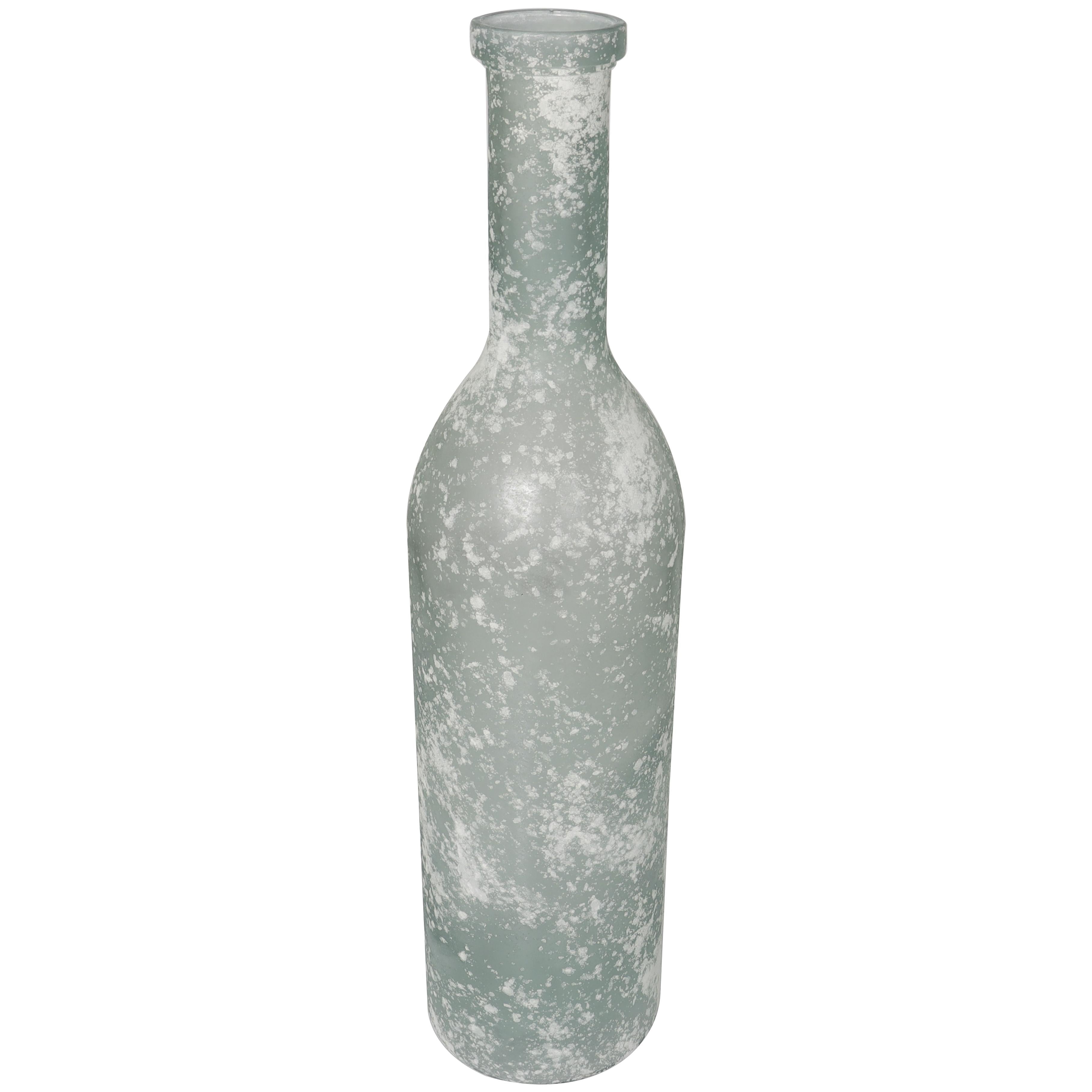 Recycled Glass Handmade Tall Spanish Bottleneck Decorative Vase 7" x 7" x 30"