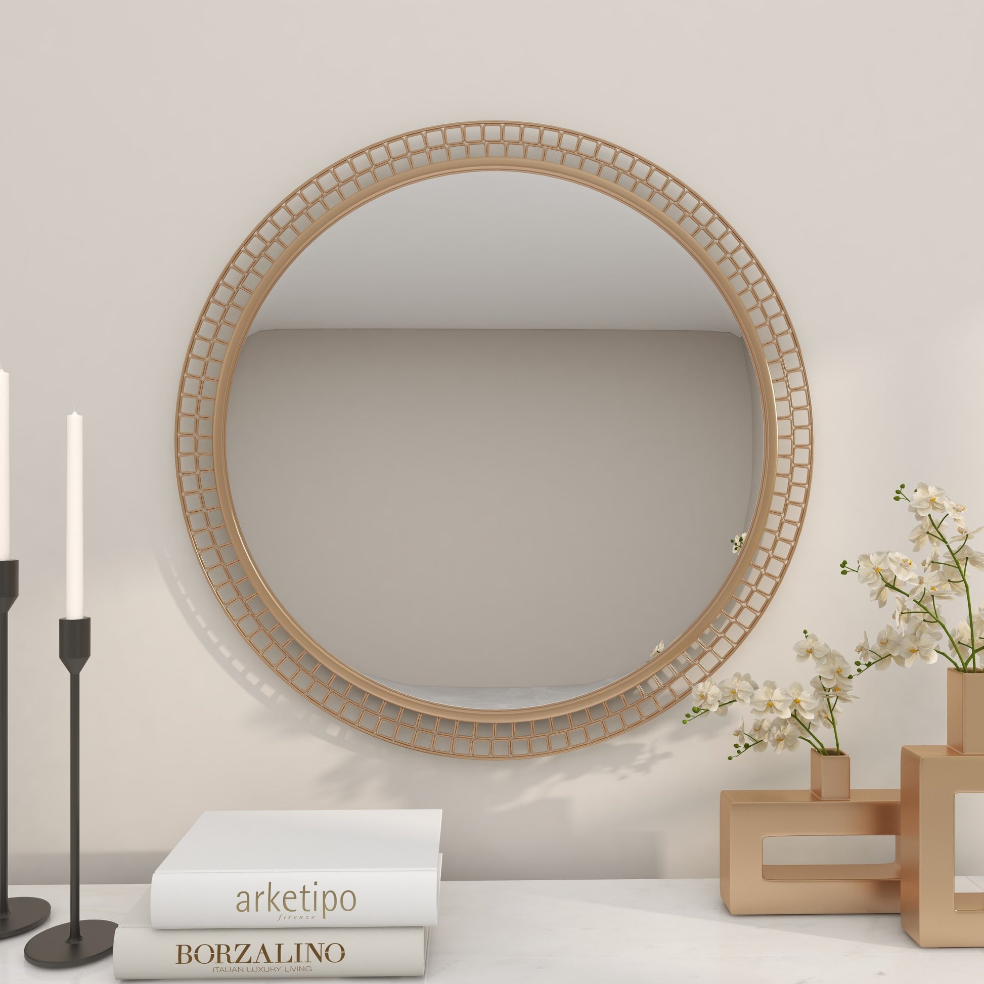 Gold Metal Room Wall Mirror