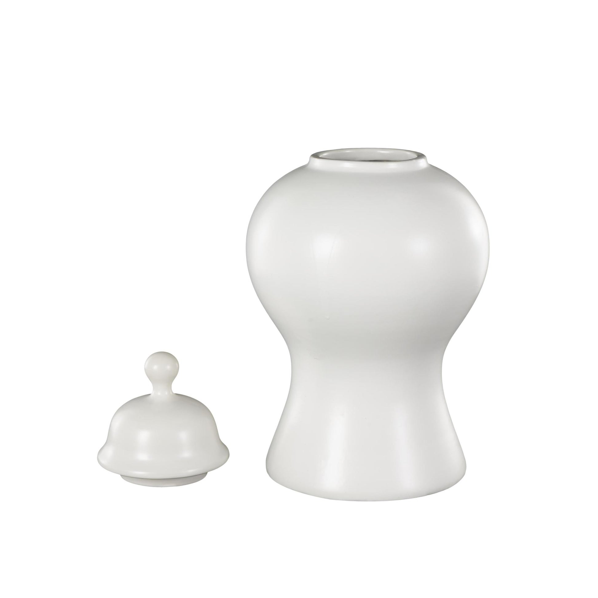 Ceramic Rounded Hourglass Living Room Decorative Jars with Lid and Ball Knob