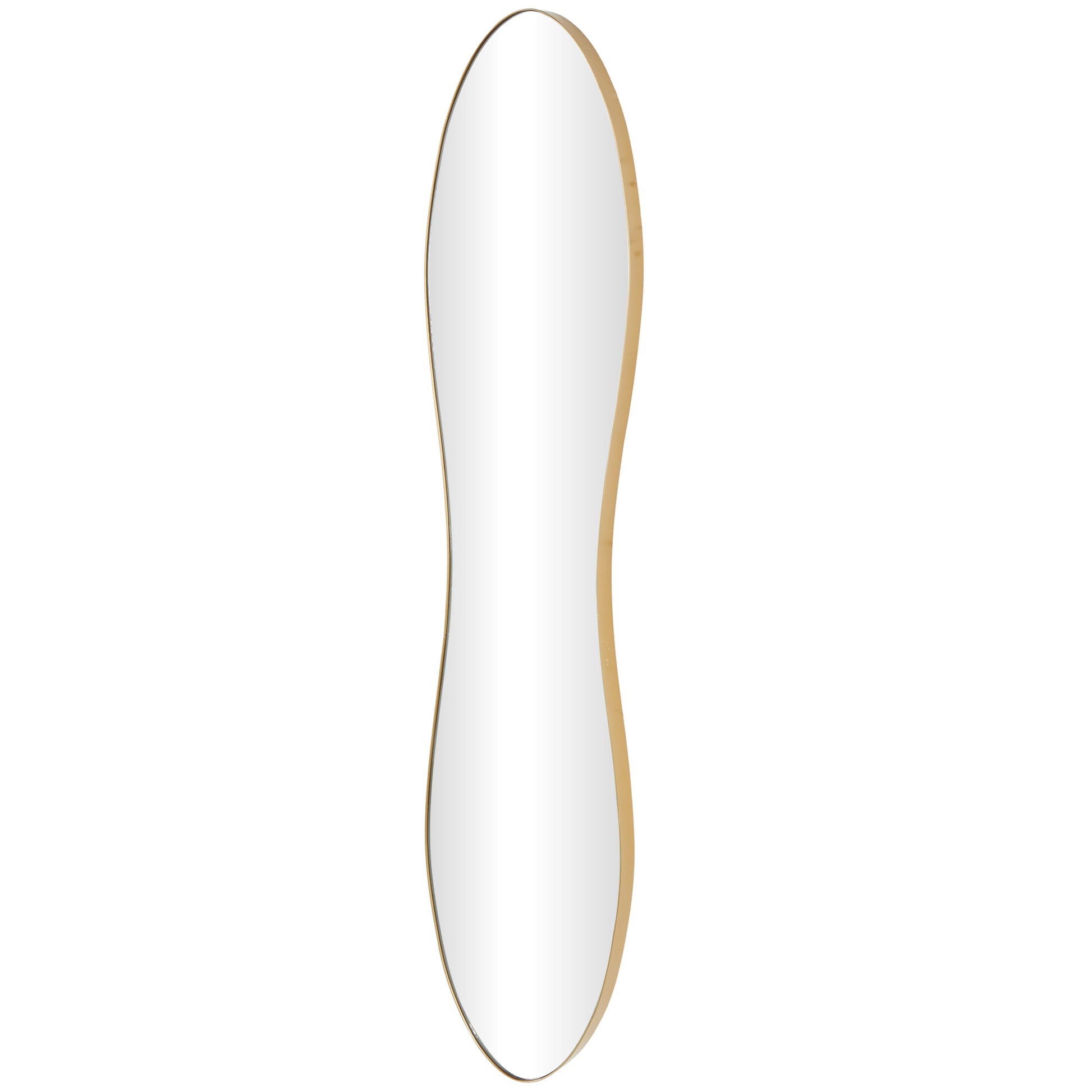 Metal Tall Wavy Room Wall Mirror 9" x 1" x 45"