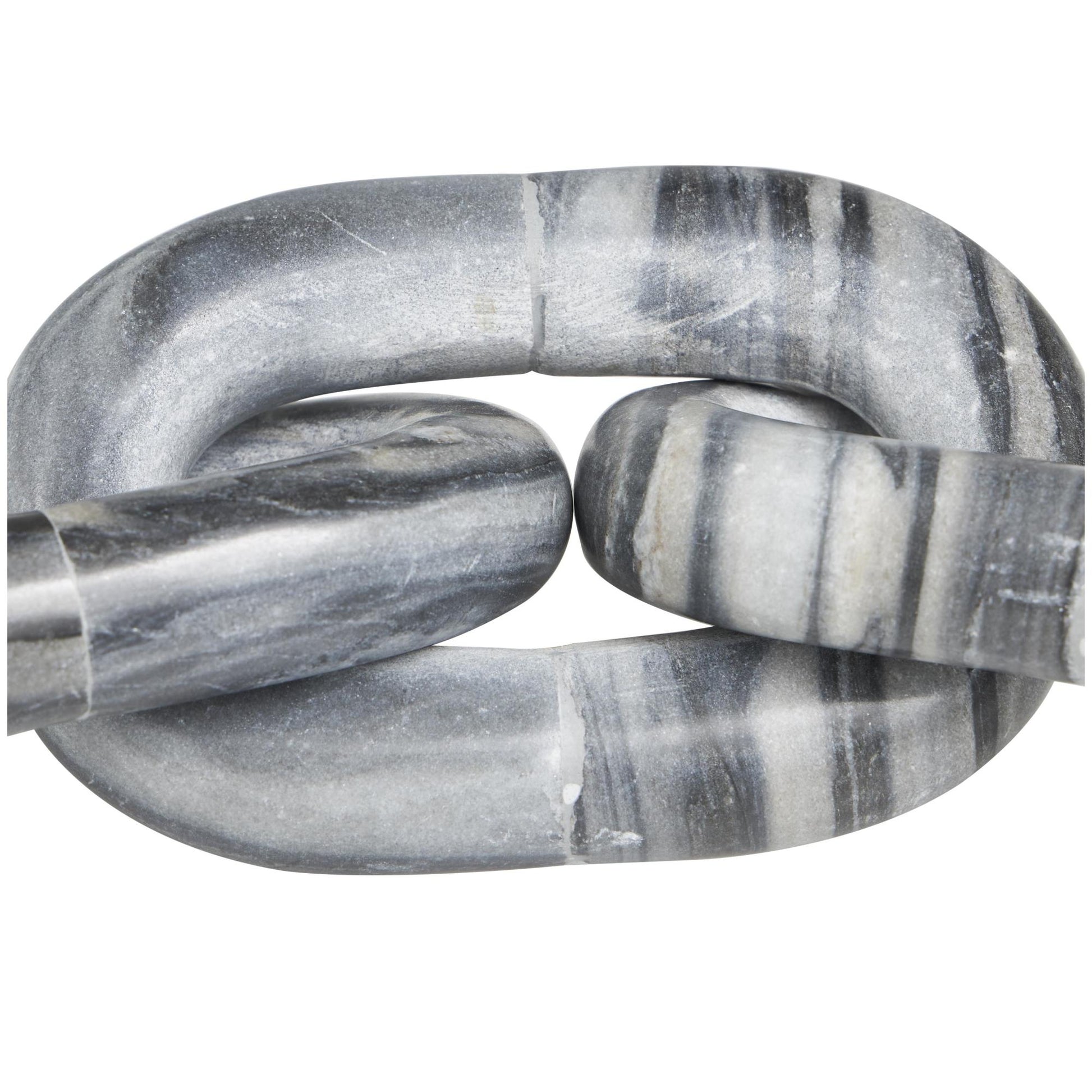 Chain White Marble Handmade Geometric 2 Link Decorative Sculpture