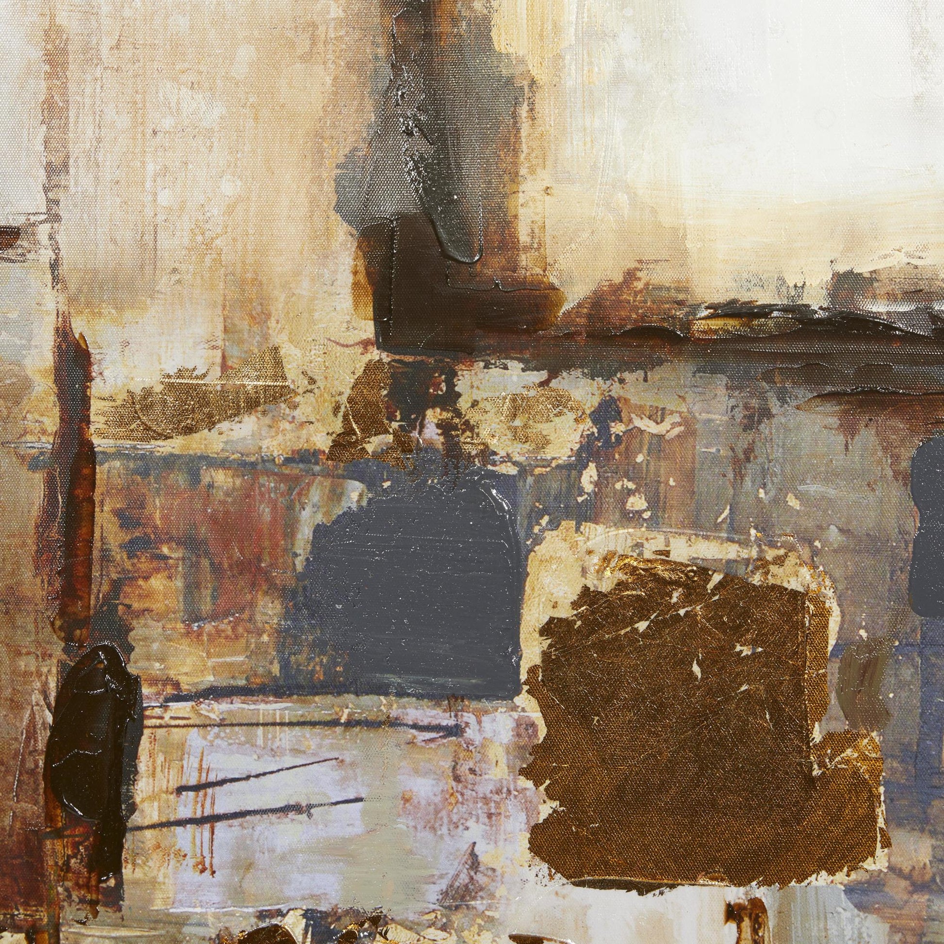 Abstract Brown Canvas Living Room Framed Wall Art with Silver Frame