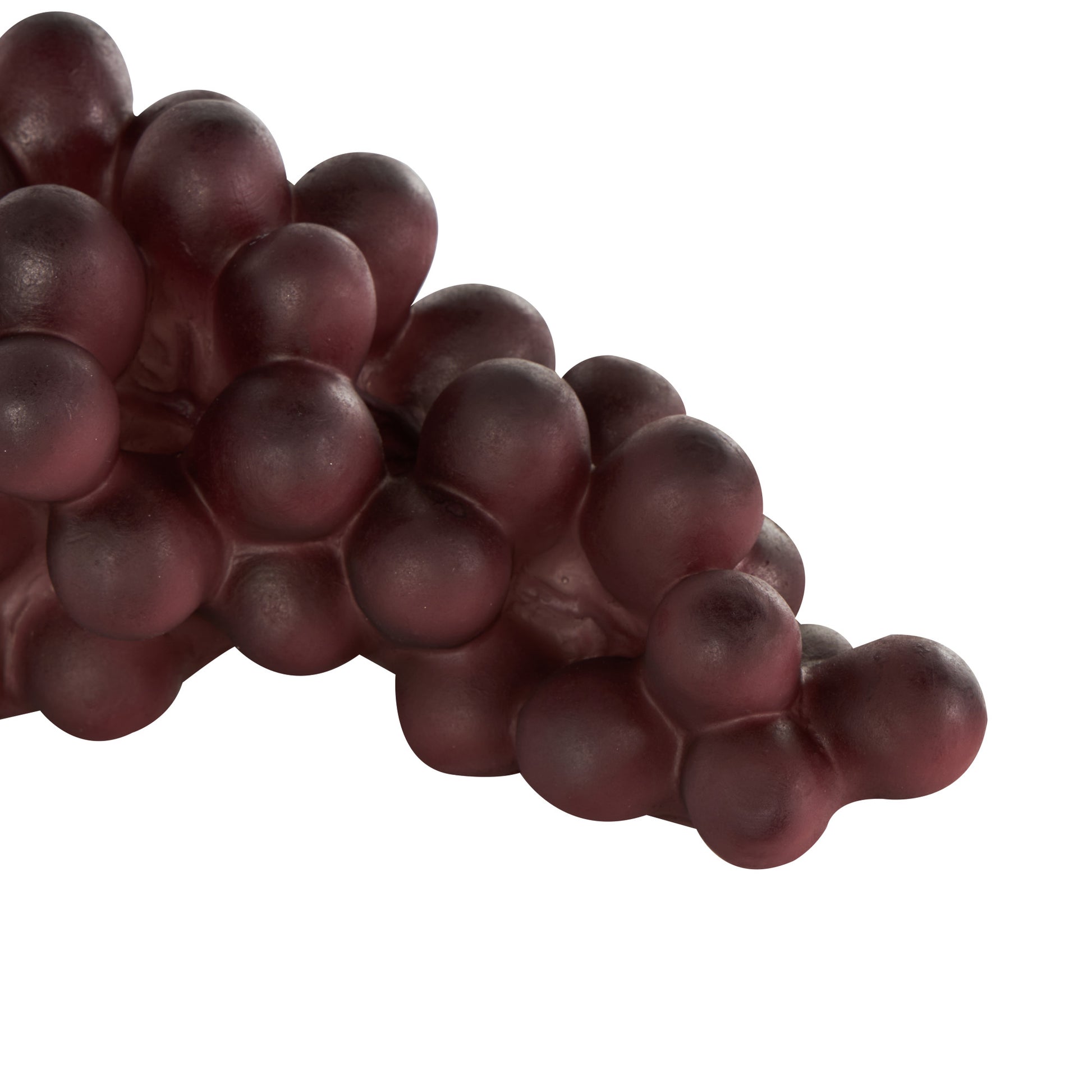 Fruit Purple Polystone Grape Decorative Sculpture with Gold Stem