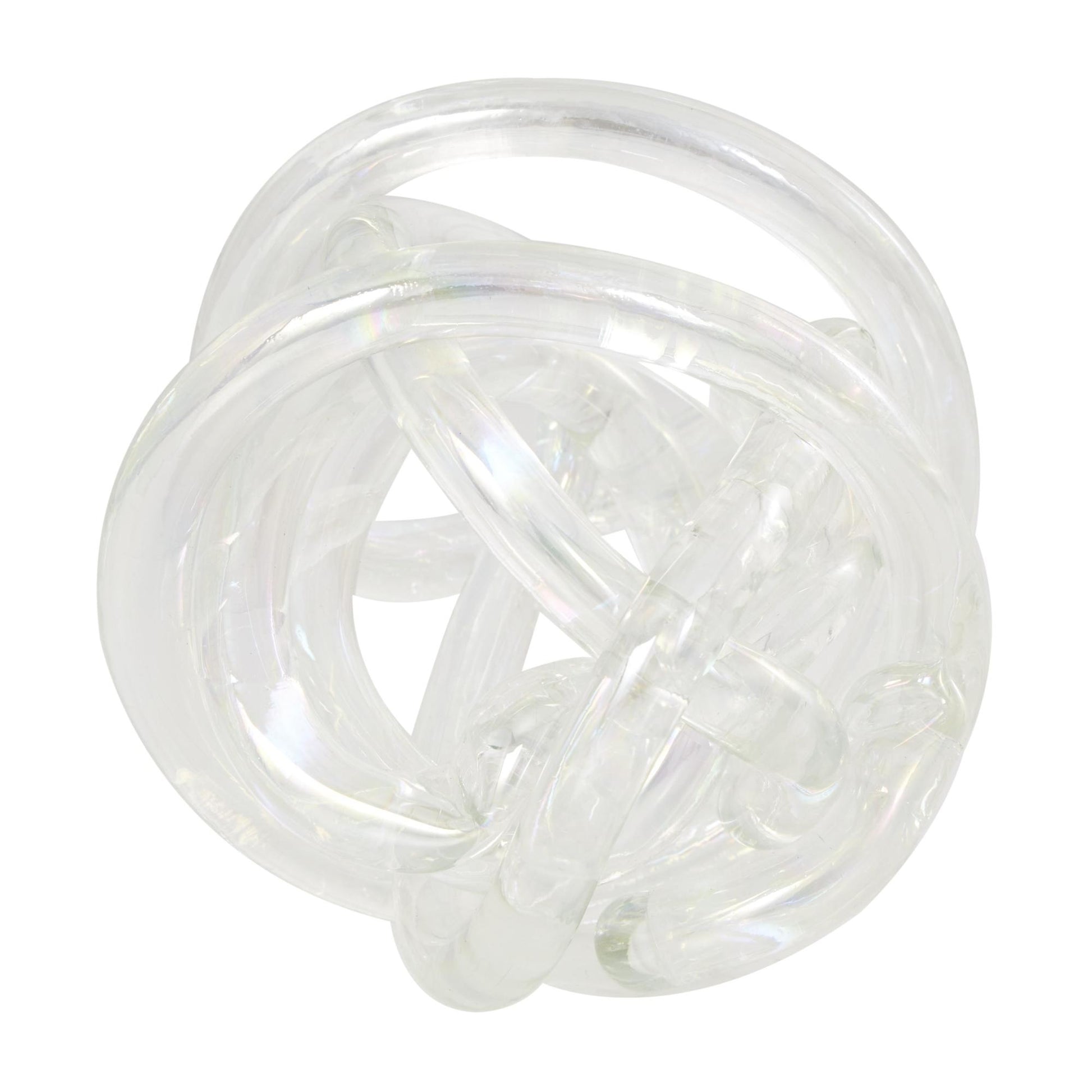 Set of 3 Knot Glass Handmade Knotted Ball Decorative Sculpture