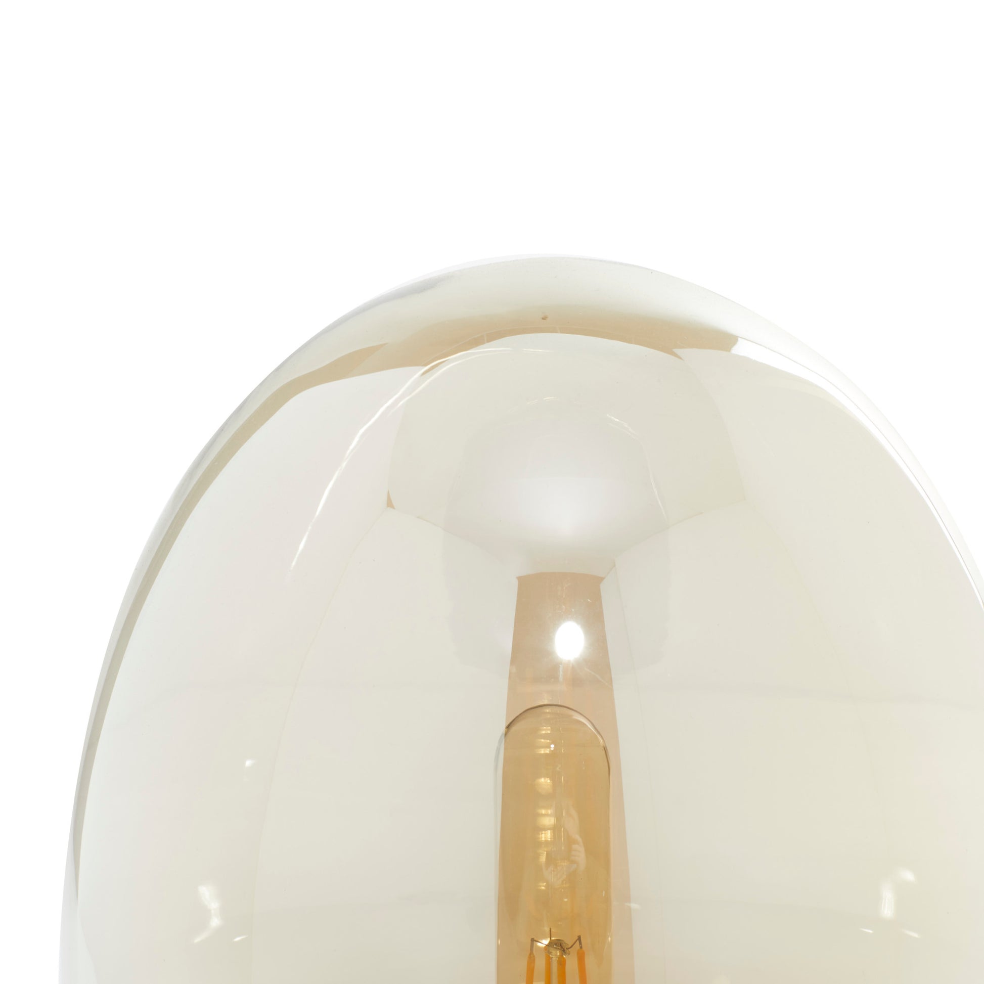 Gold Metal Room Table Lamp with Clear Dome Shaped Shade and Marble Base