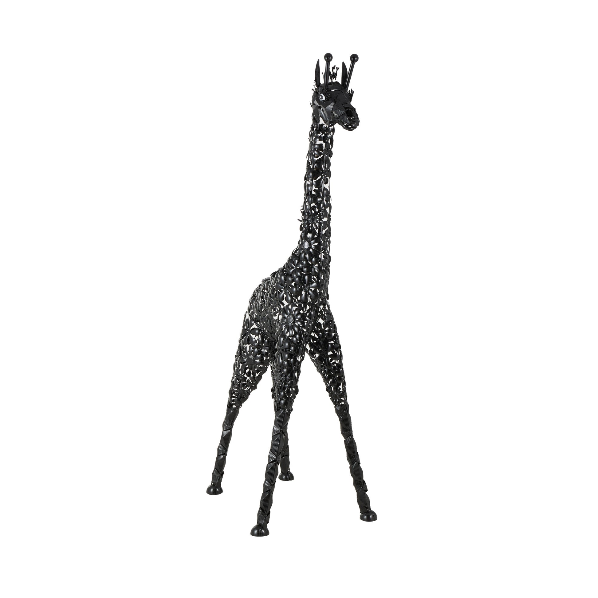 Giraffe Black Metal Indoor Outdoor Tall Decorative Garden Sculpture