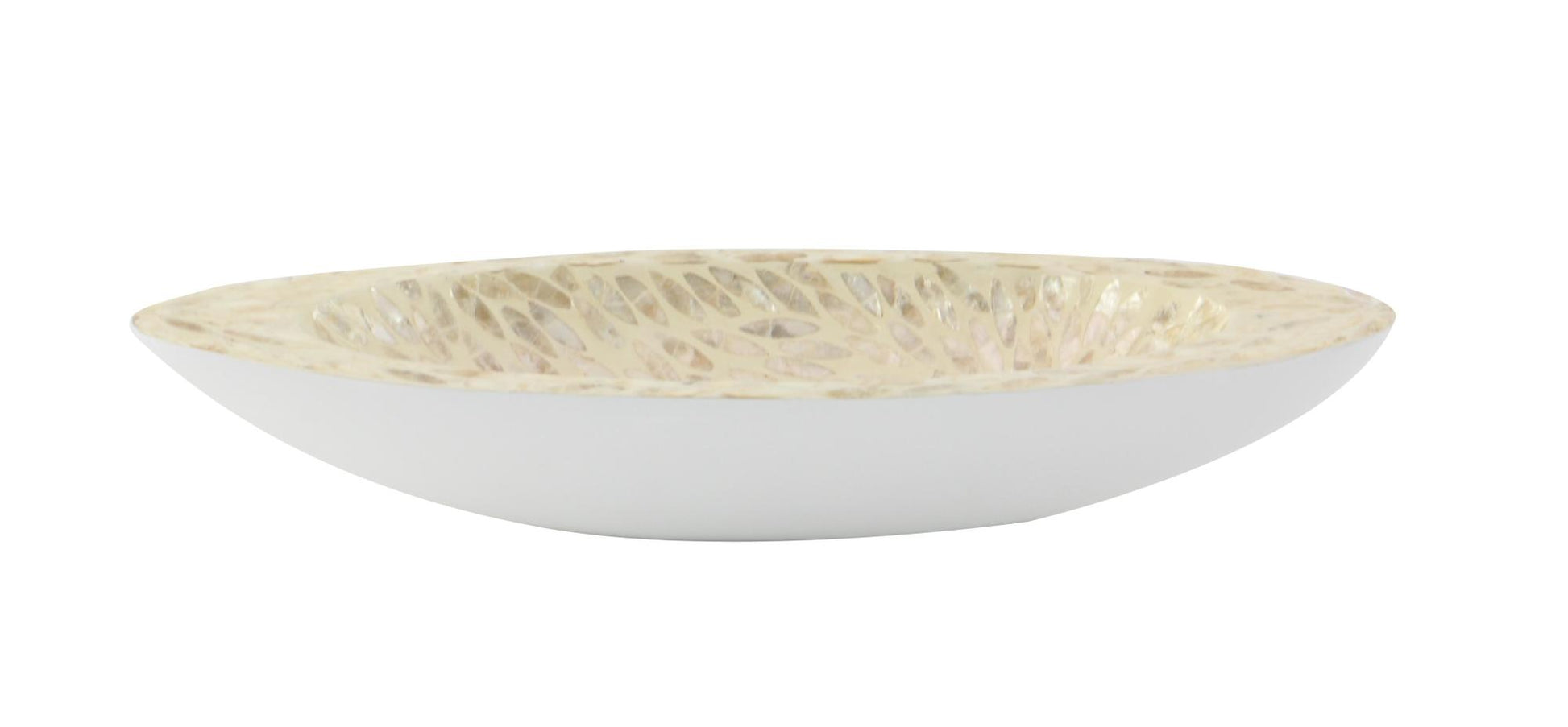 Nautical White Mother of Pearl Shell Living Room Decor Tray