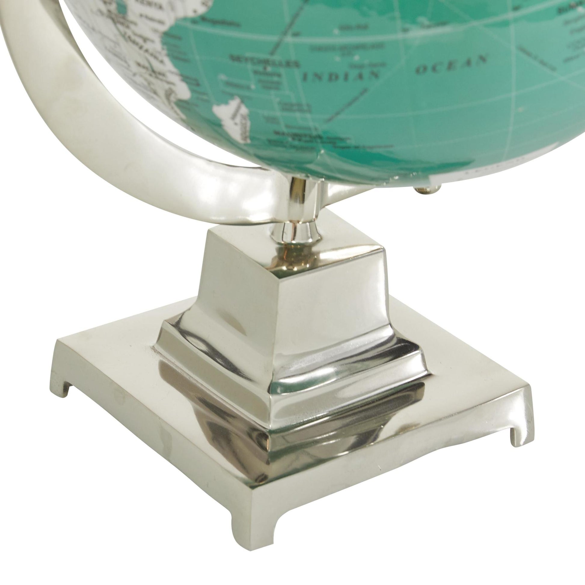 World Map Teal Aluminum Metal Educational/Geographic Earth Globe