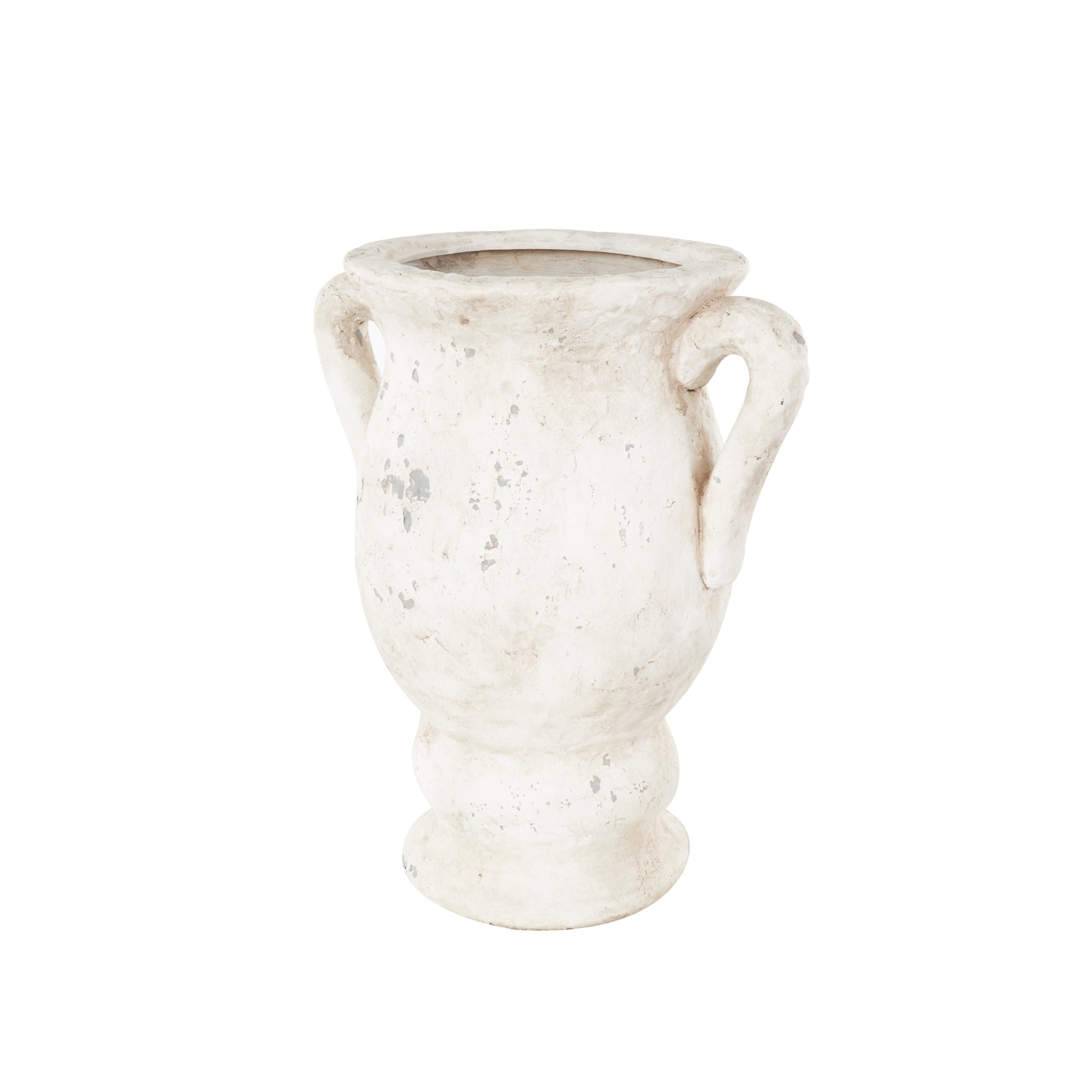 Ceramic Antique Style Distressed Decorative Vase with Handles 14" x 10" x 17"