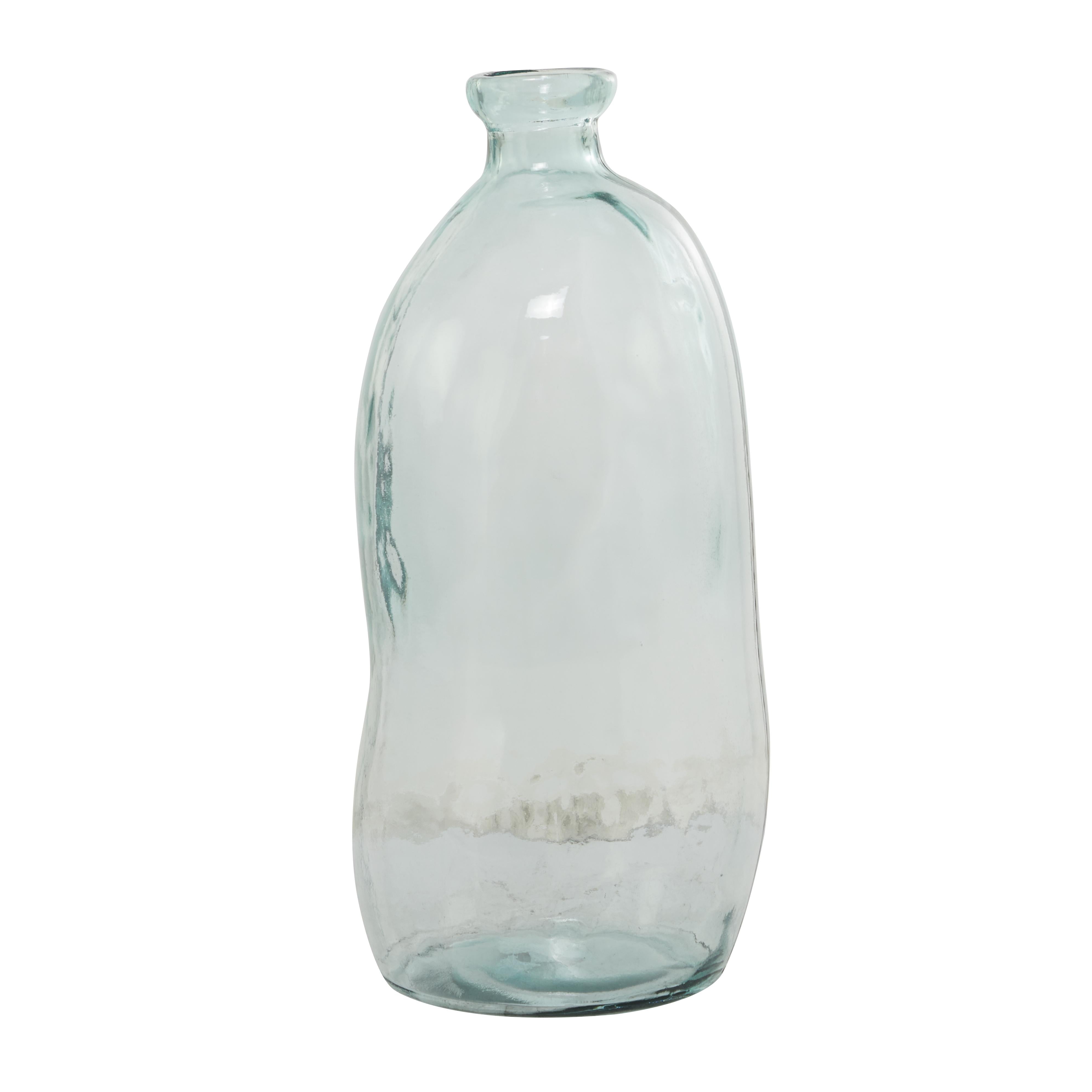 Abstract Recycled Glass Handmade Spanish Bottleneck Decorative Vase