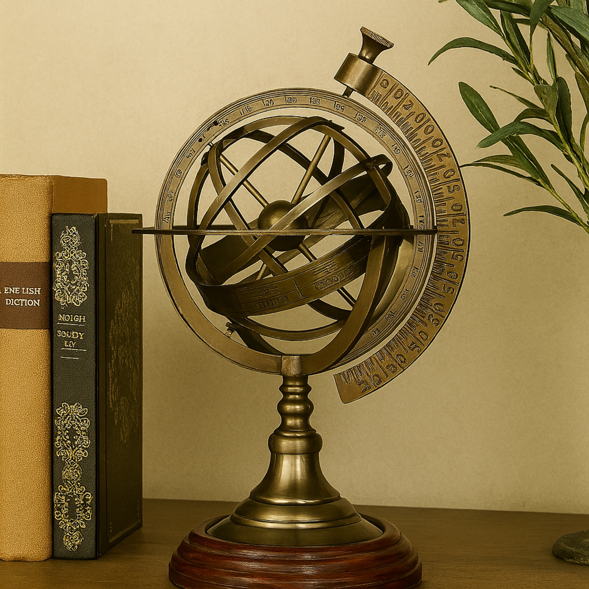 Compass Gold Brass Metal Educational/Geographic Earth Globe
