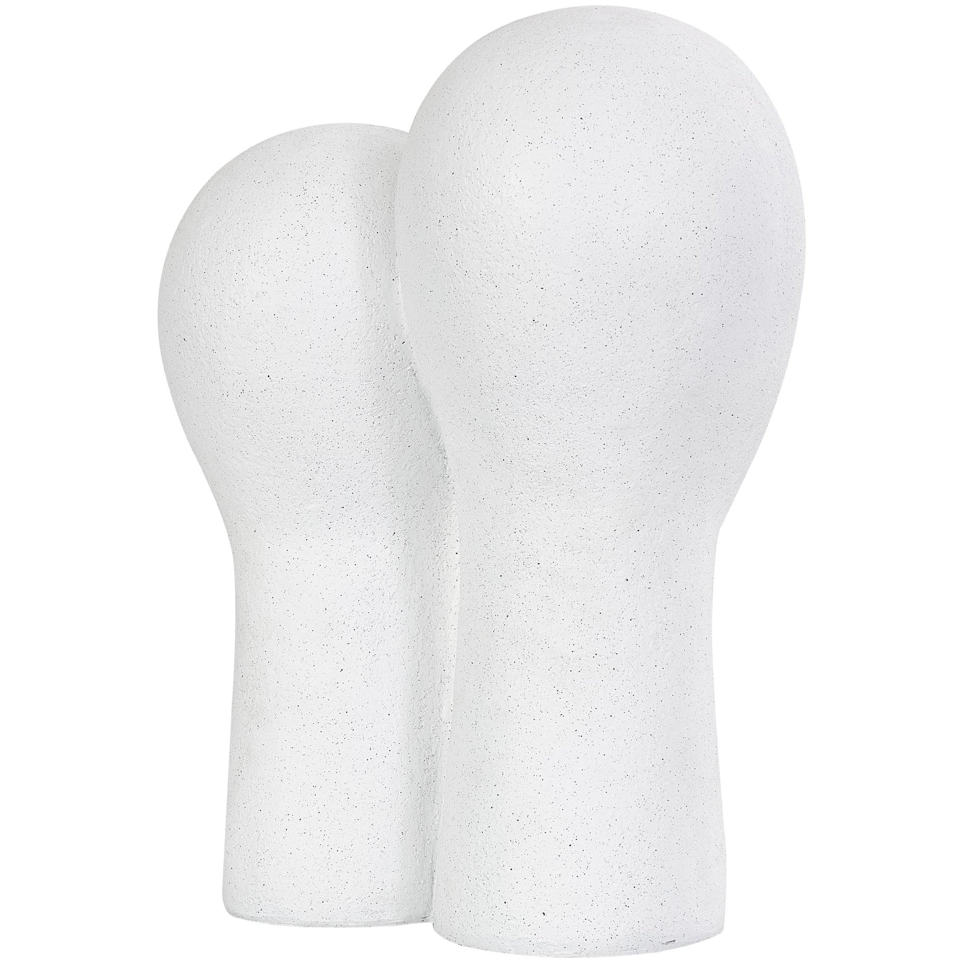 People White Polystone Head Decorative Sculpture with Speckled Detailing