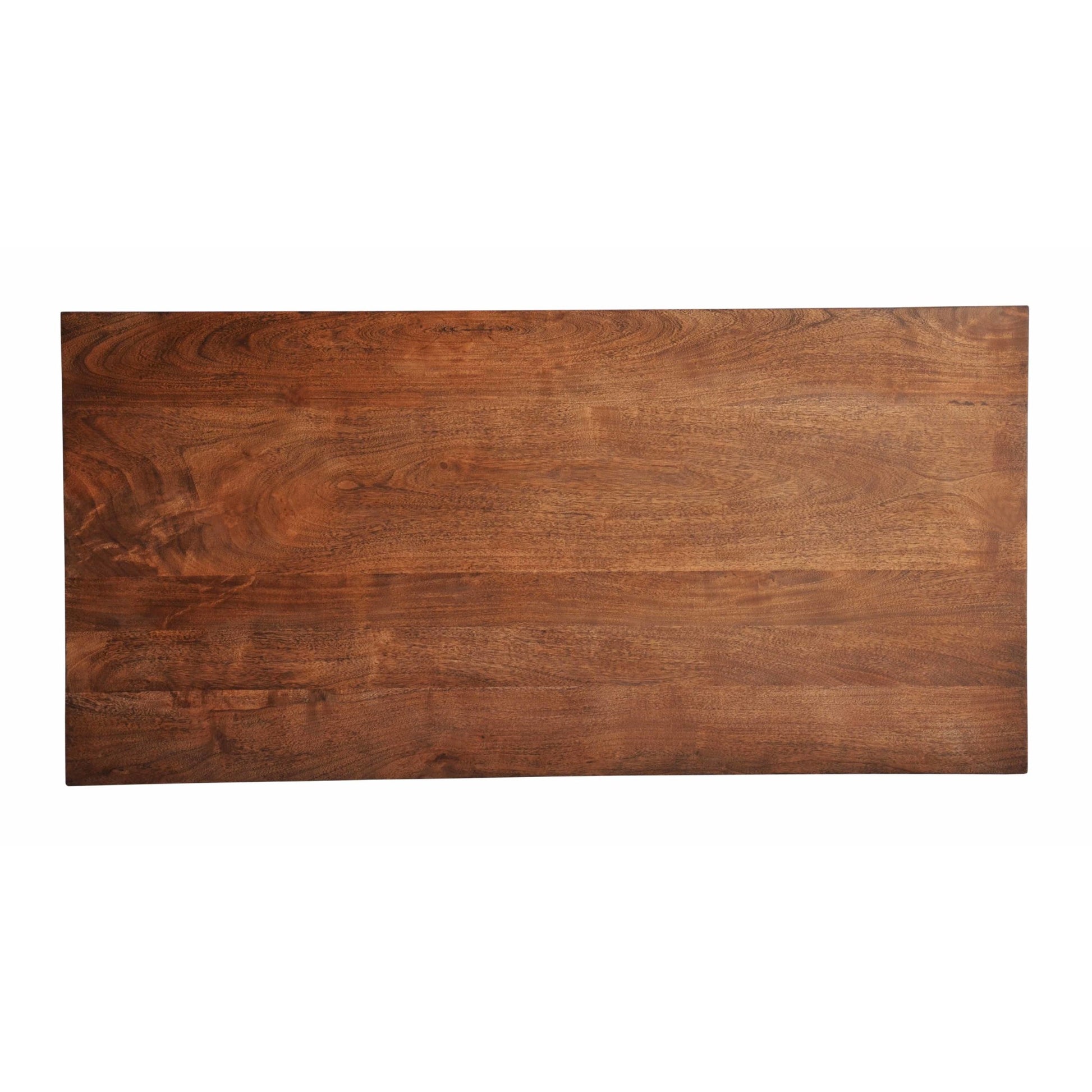 Geometric Brown Wood 3 Drawer Desk with Trapezoid Floating Side Shelf