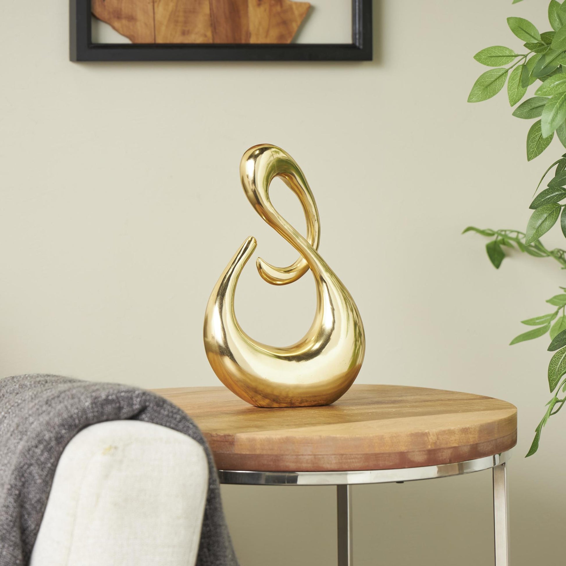 Abstract Aluminum Metal Swirl Decorative Sculpture