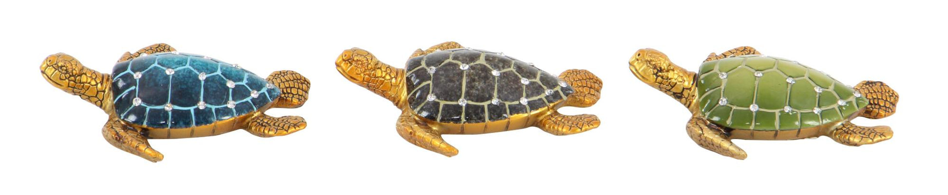 Set of 3 Turtle Brown Polystone Decorative Sculpture