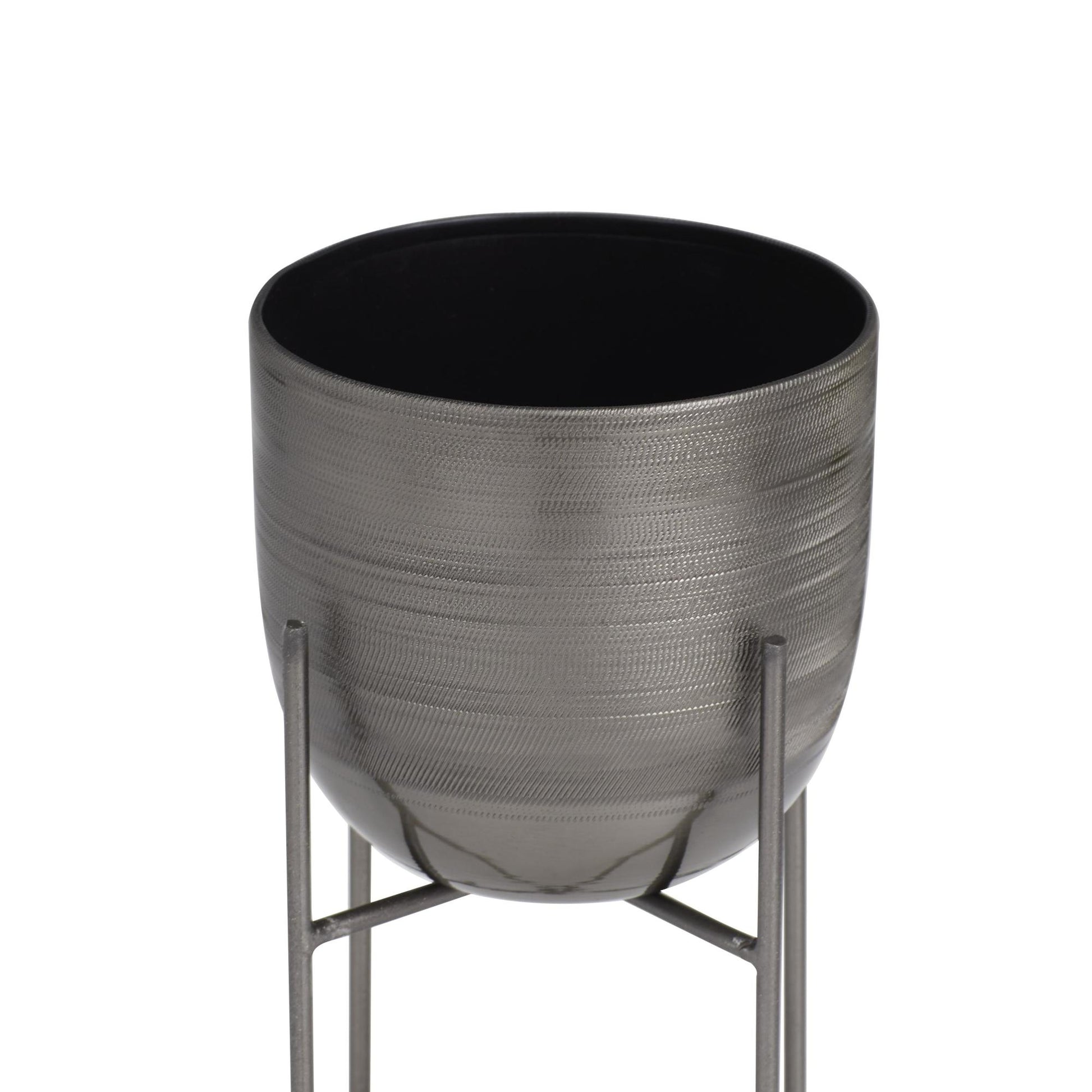 Set of 2 Metal Indoor Outdoor Planter with Removable Stand