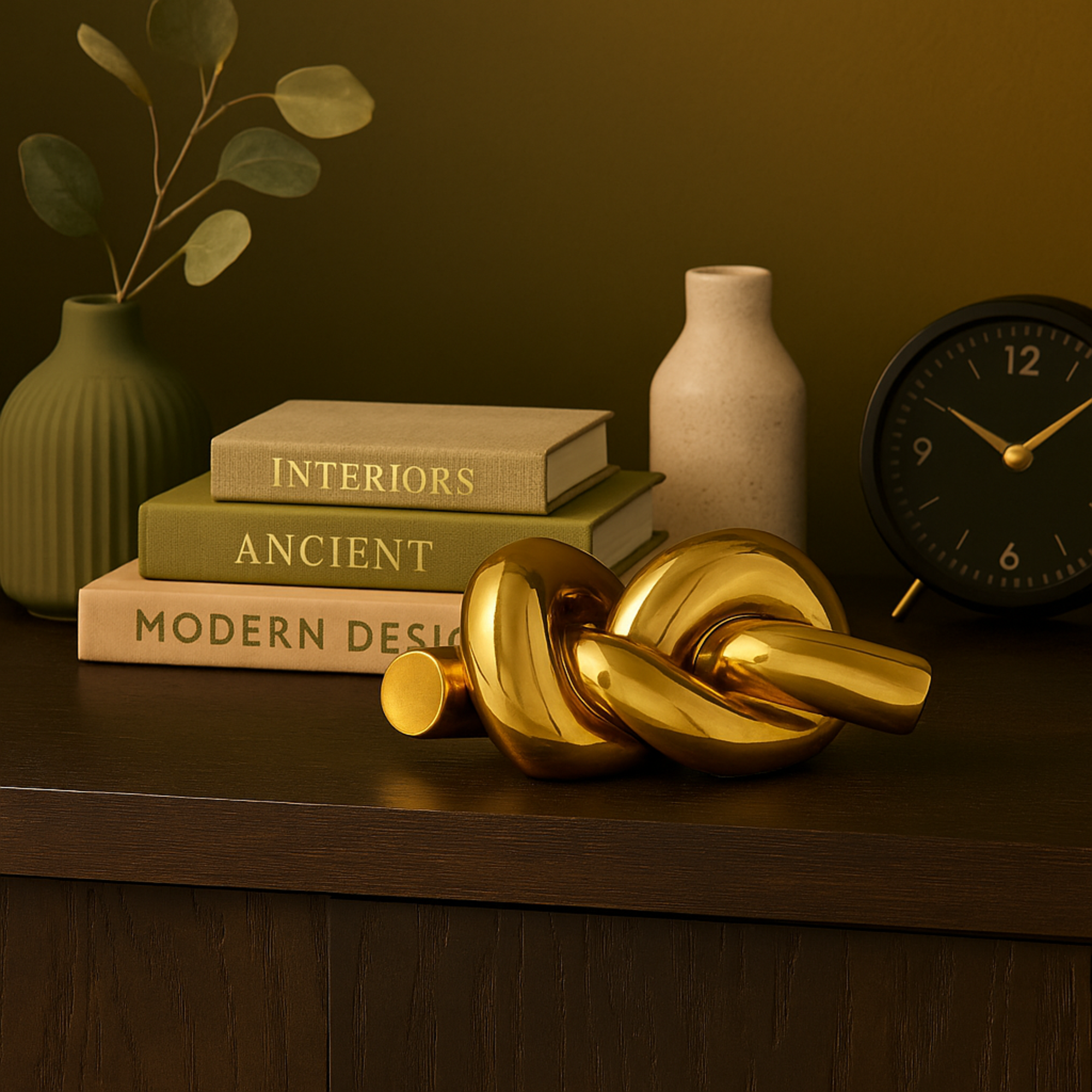 Knot Gold Ceramic Decorative Sculpture