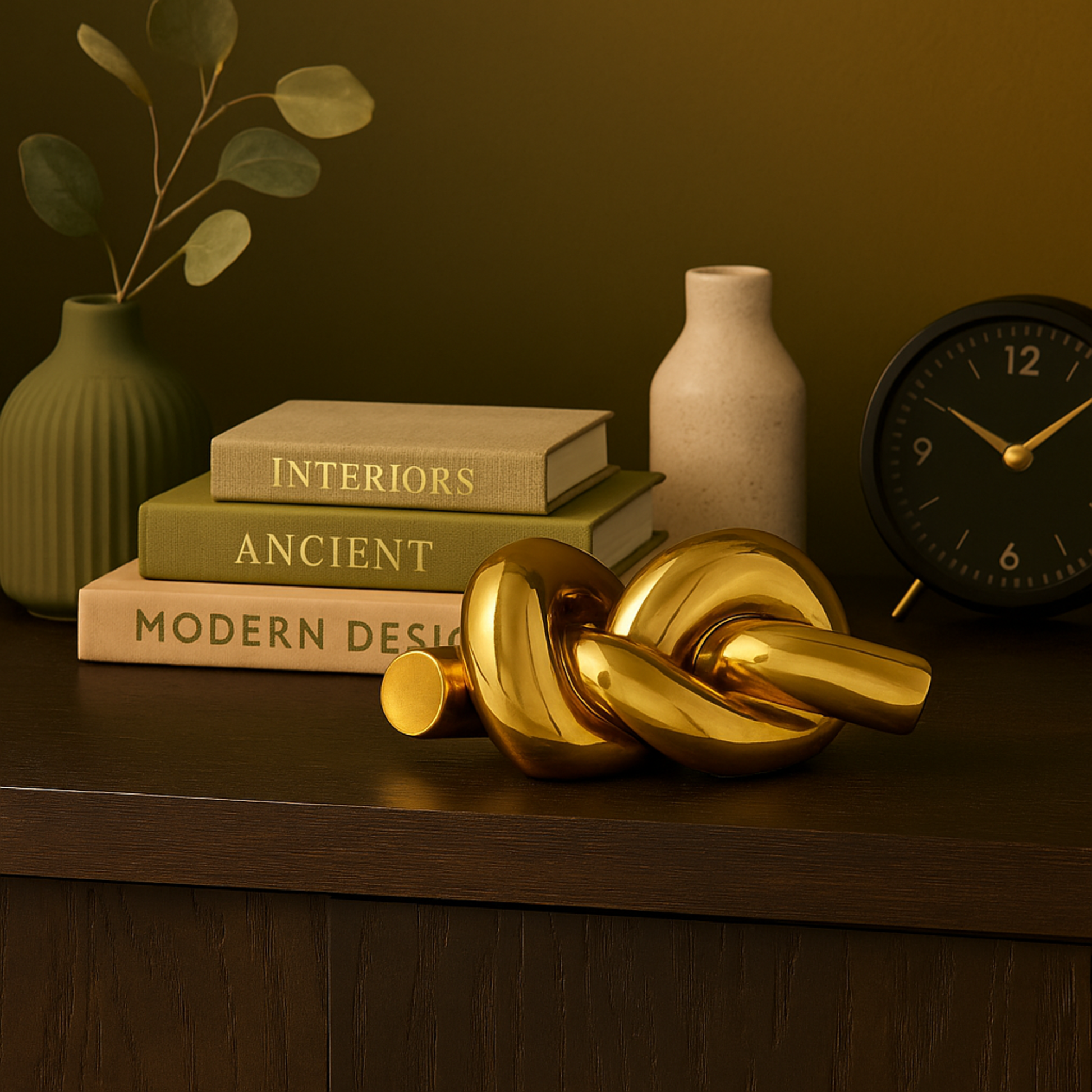 Knot Gold Ceramic Decorative Sculpture