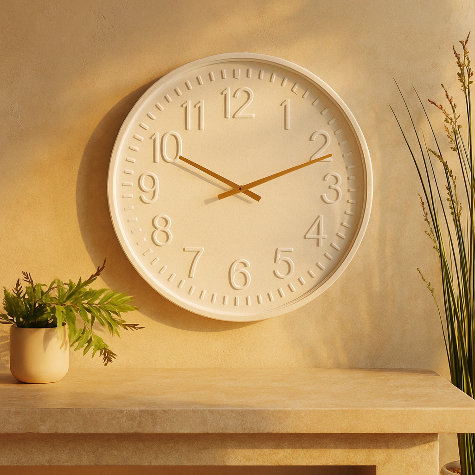 White Metal Round Decorative Wall Clock