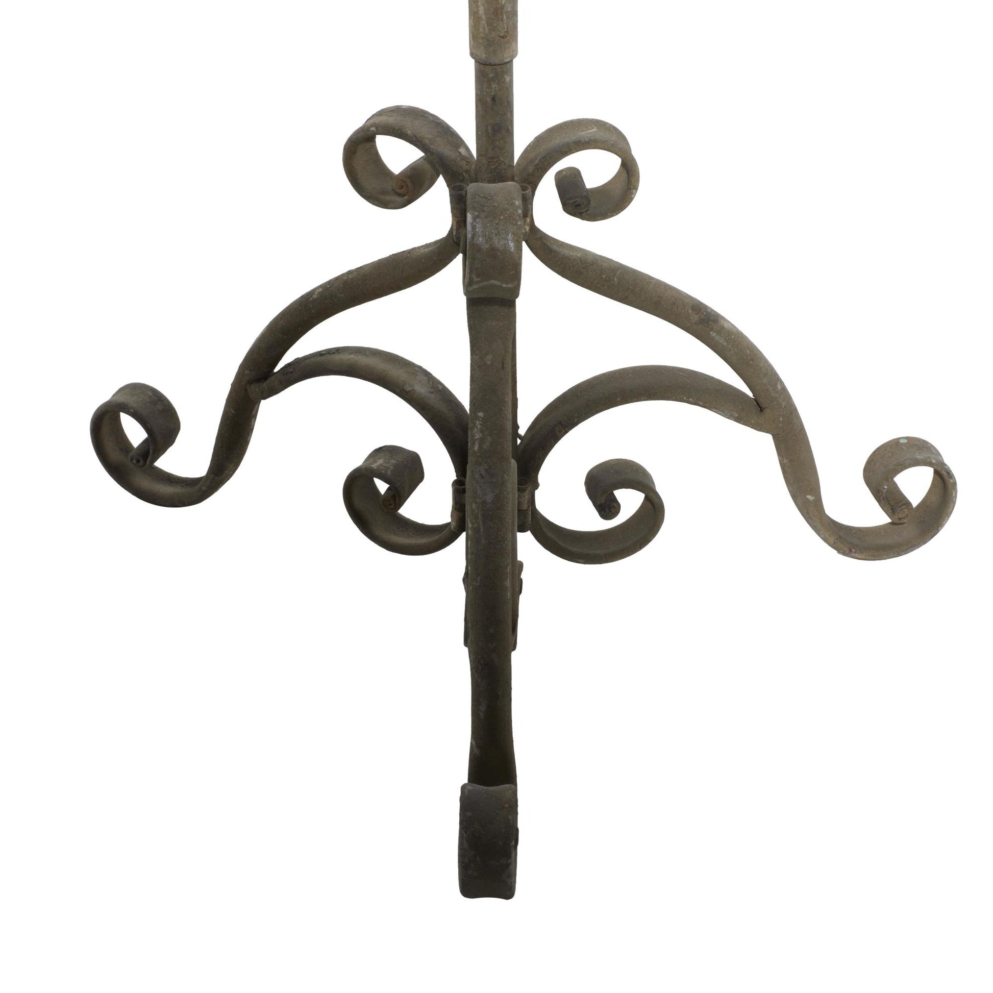 Scroll Brown Metal Weathered Antique Tall Standing Floor Indoor Outdoor Candle Lantern