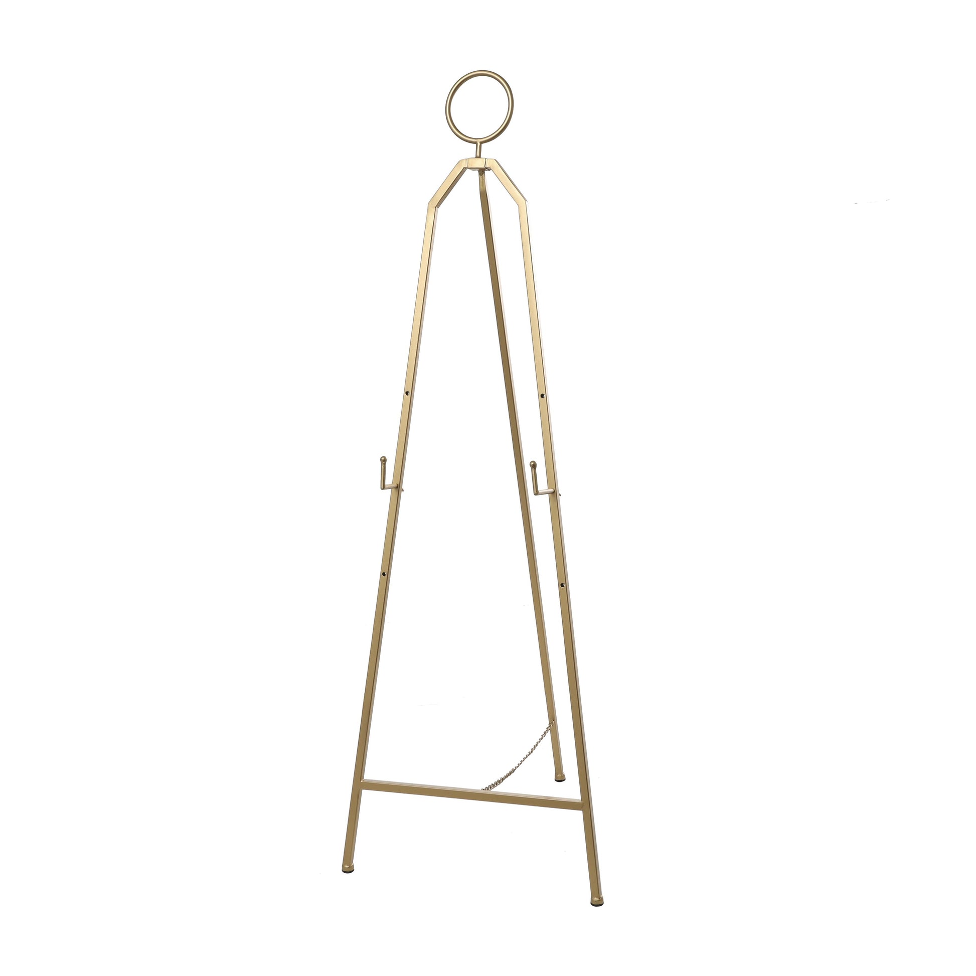 Gold Metal Tall Adjustable 3 Tier Display Easel with Circular Ring Top