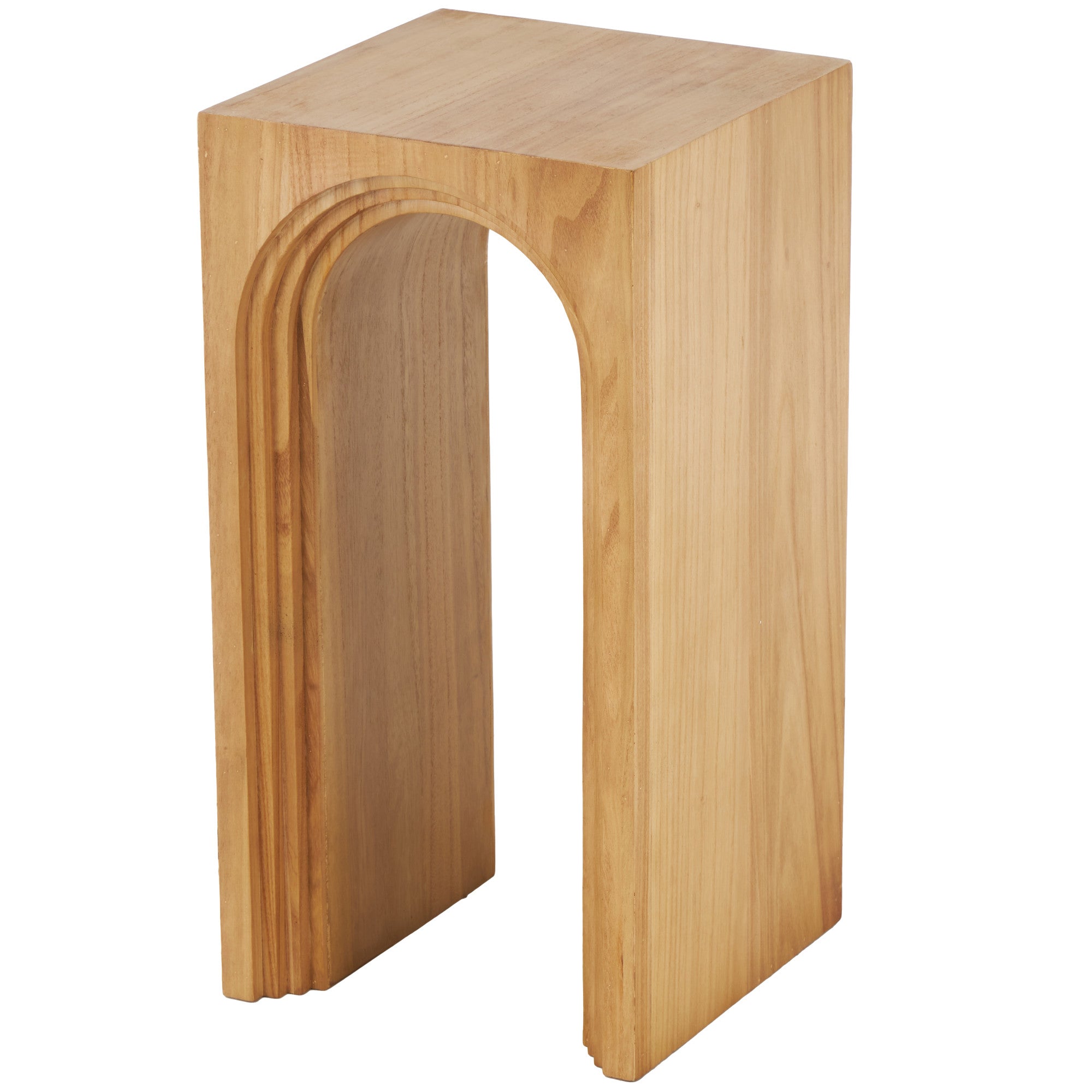 Wood Cutout Arch Side End Accent Table