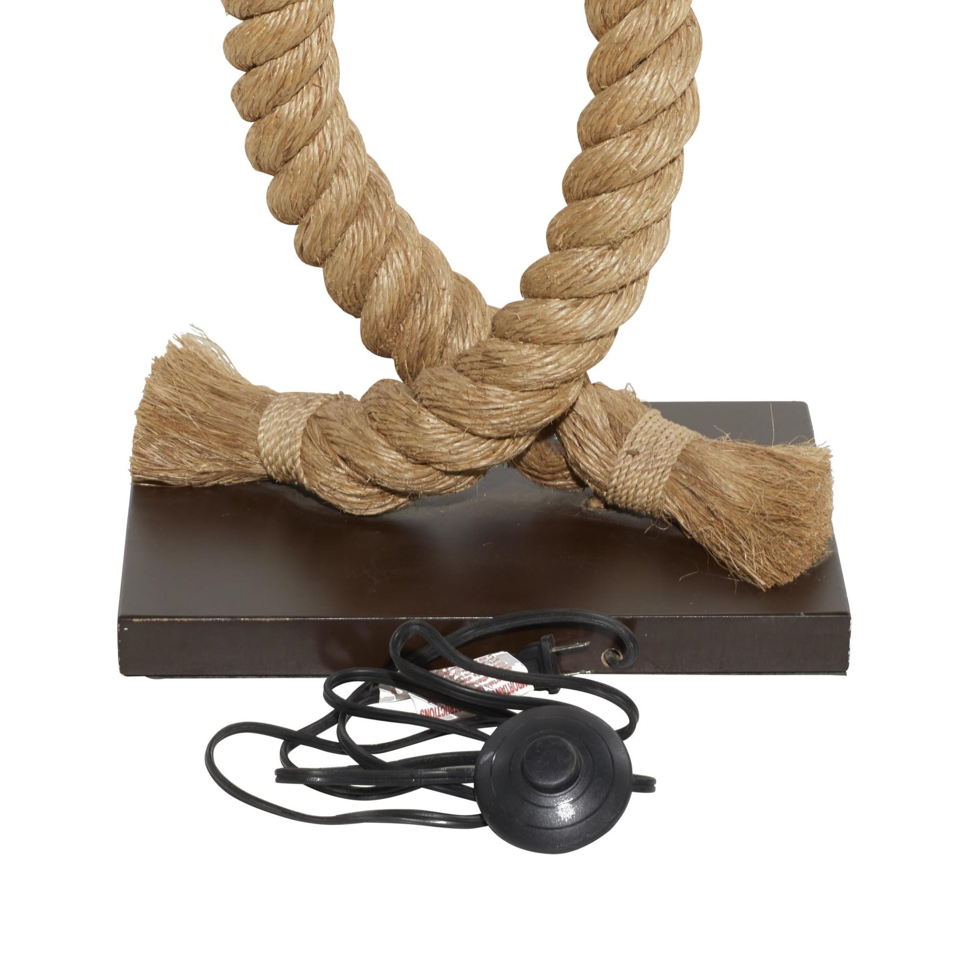 Brown Jute Rope Rope Room Floor Lamp with Linen Shade