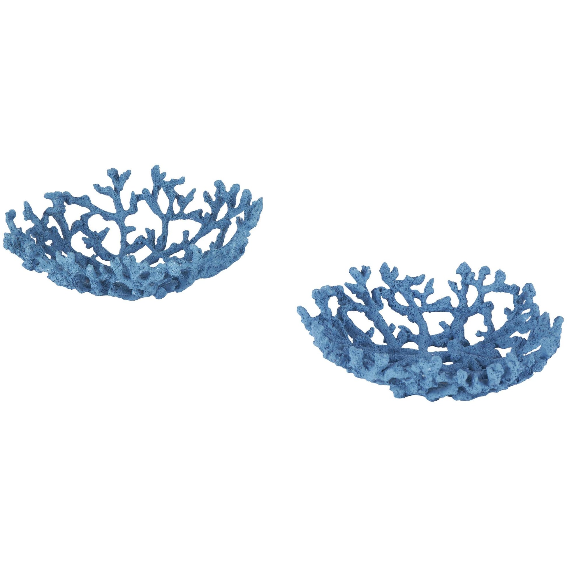 Set of 2 Coral Resin Textured Large Decorative Bowl
