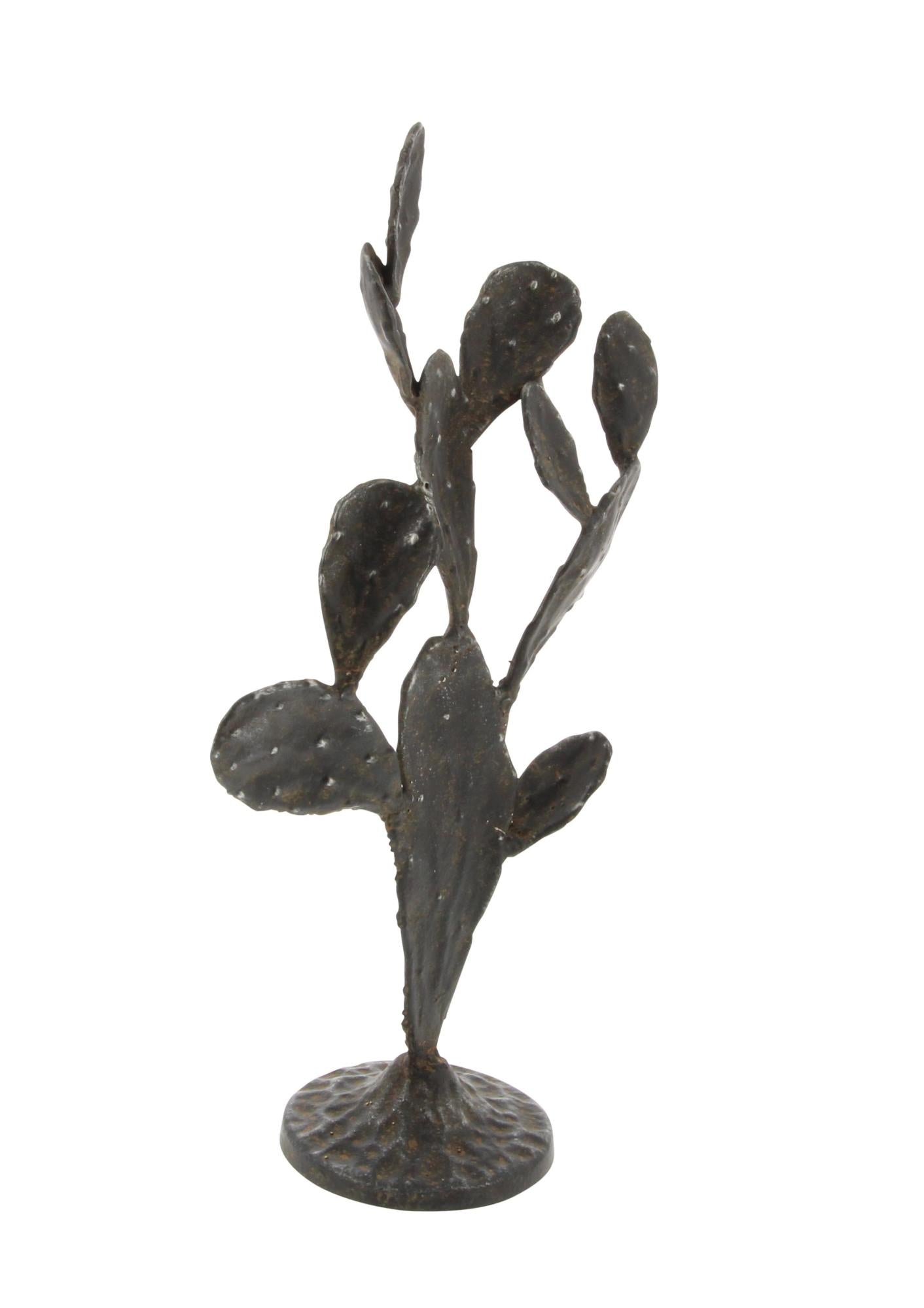 Cactus Black Metal Decorative Sculpture