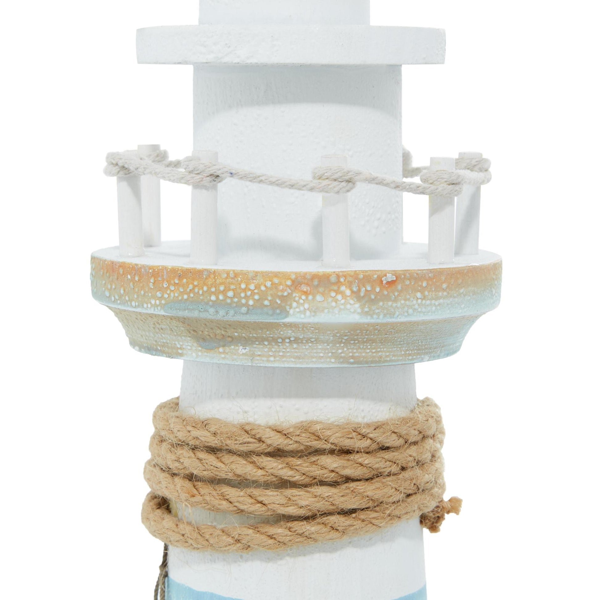 Light House Blue Wood Decorative Sculpture with Netting