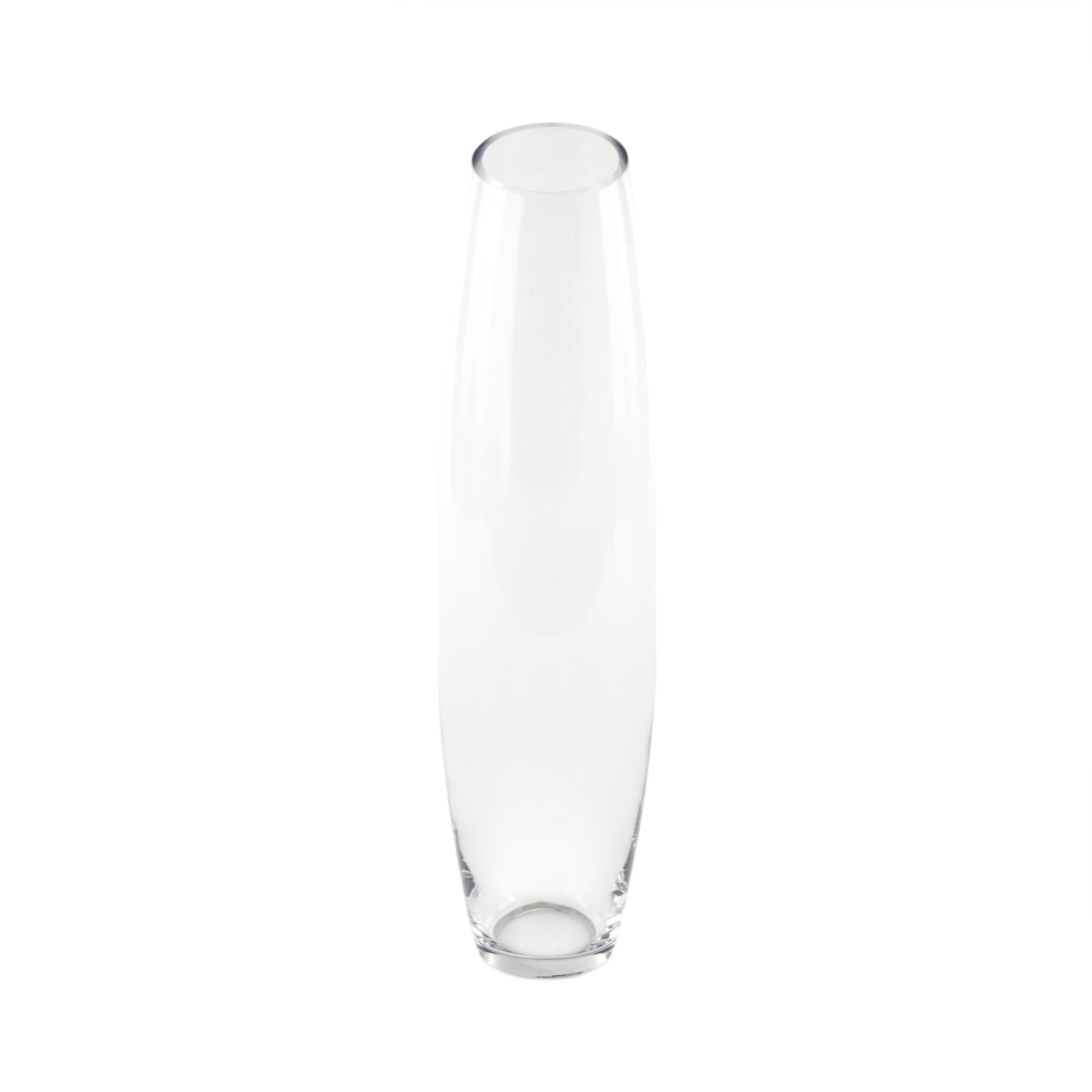 Clear Glass Tall Slanted Decorative Vase