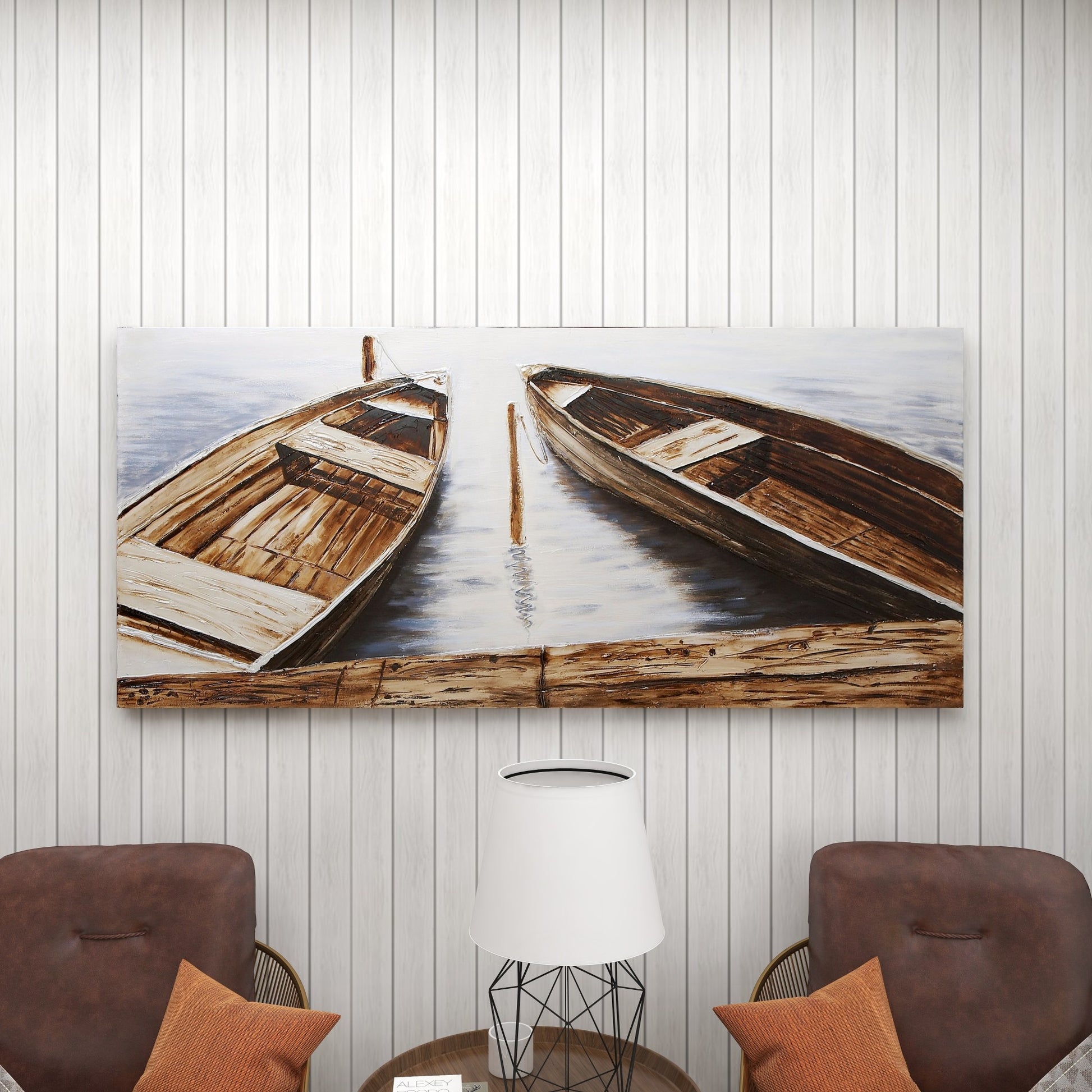 Sail Boat Brown Canvas Decorative Wall Art