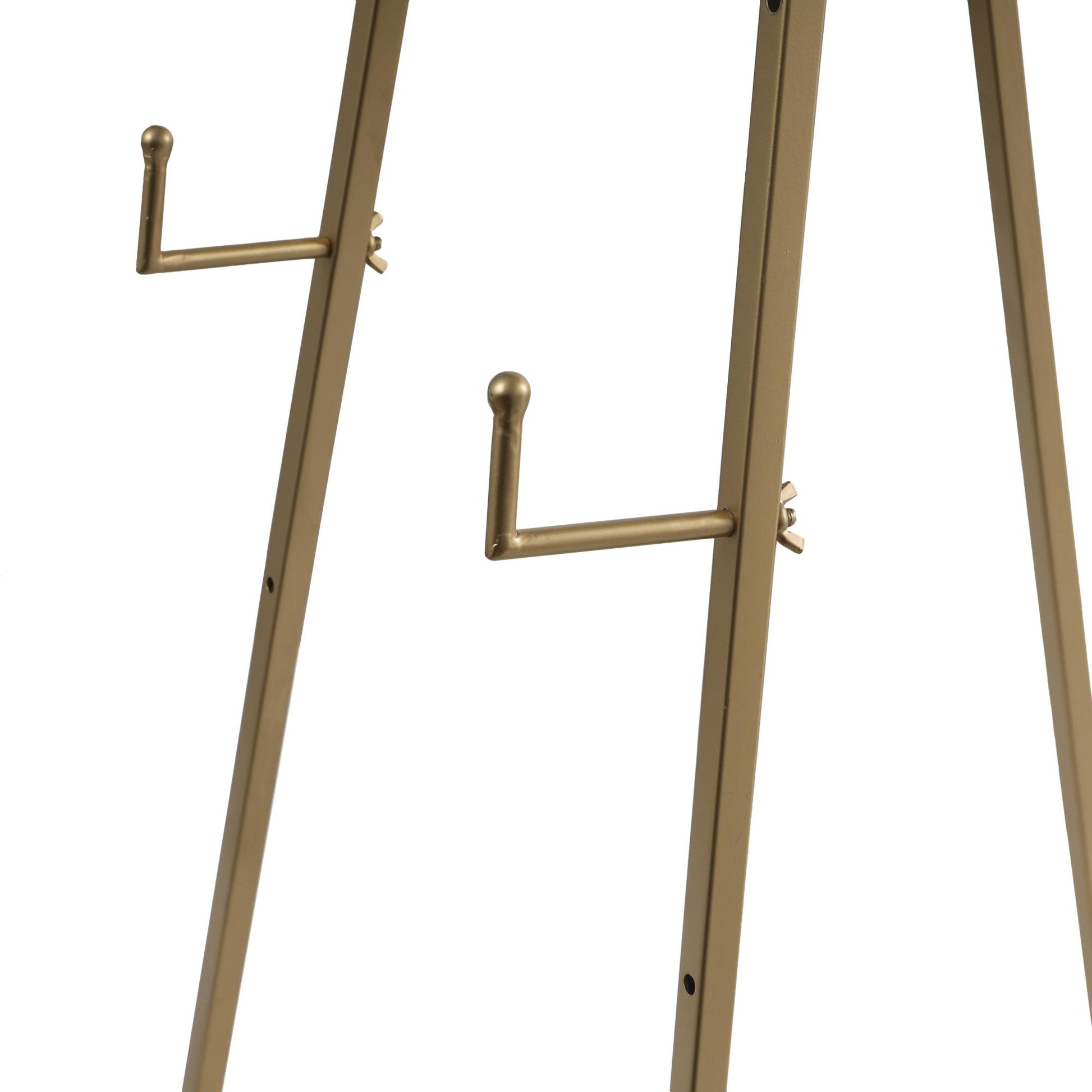 Gold Metal Tall Adjustable 3 Tier Display Easel with Circular Ring Top