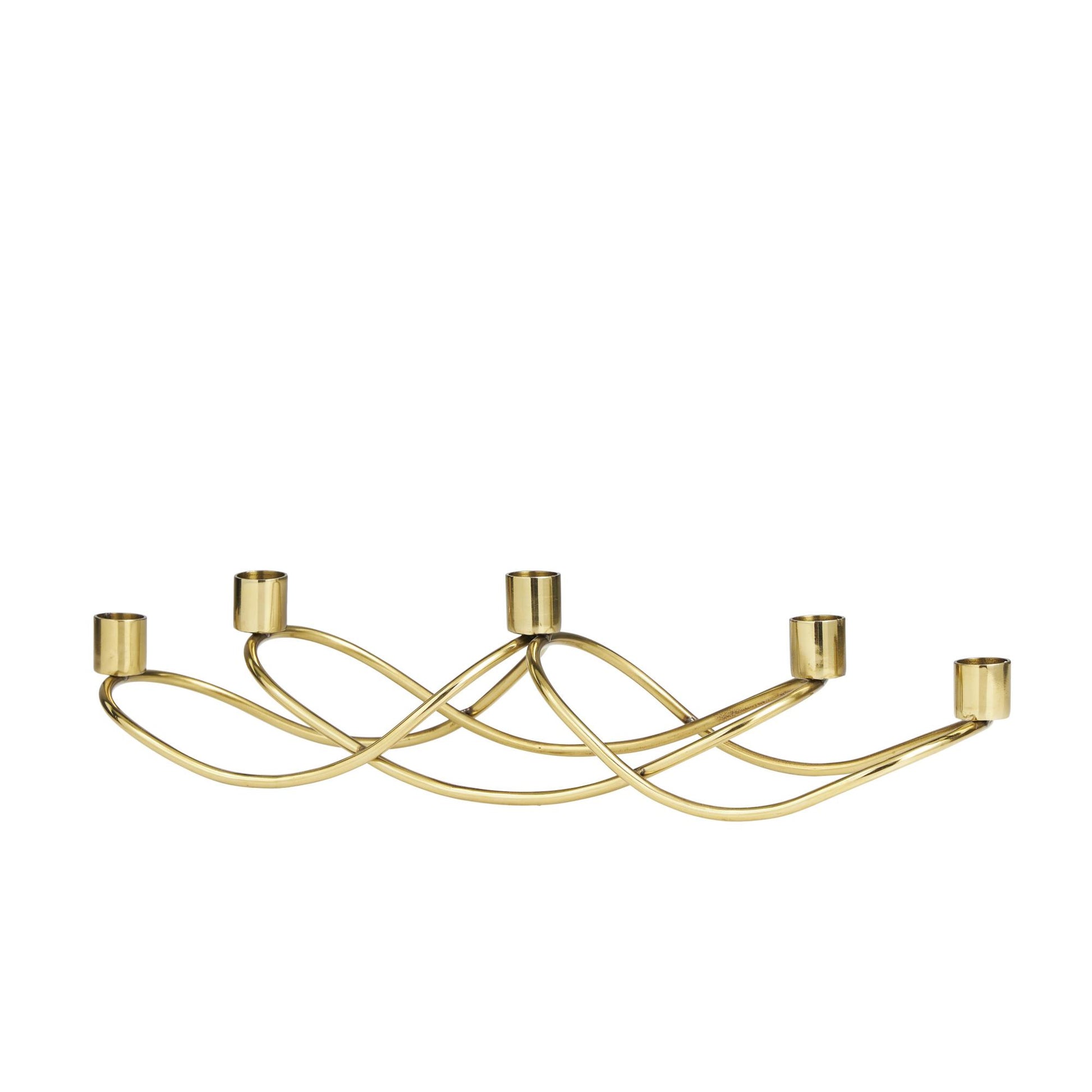 Gold Stainless Steel Metal 5 Candle Decorative Candelabra