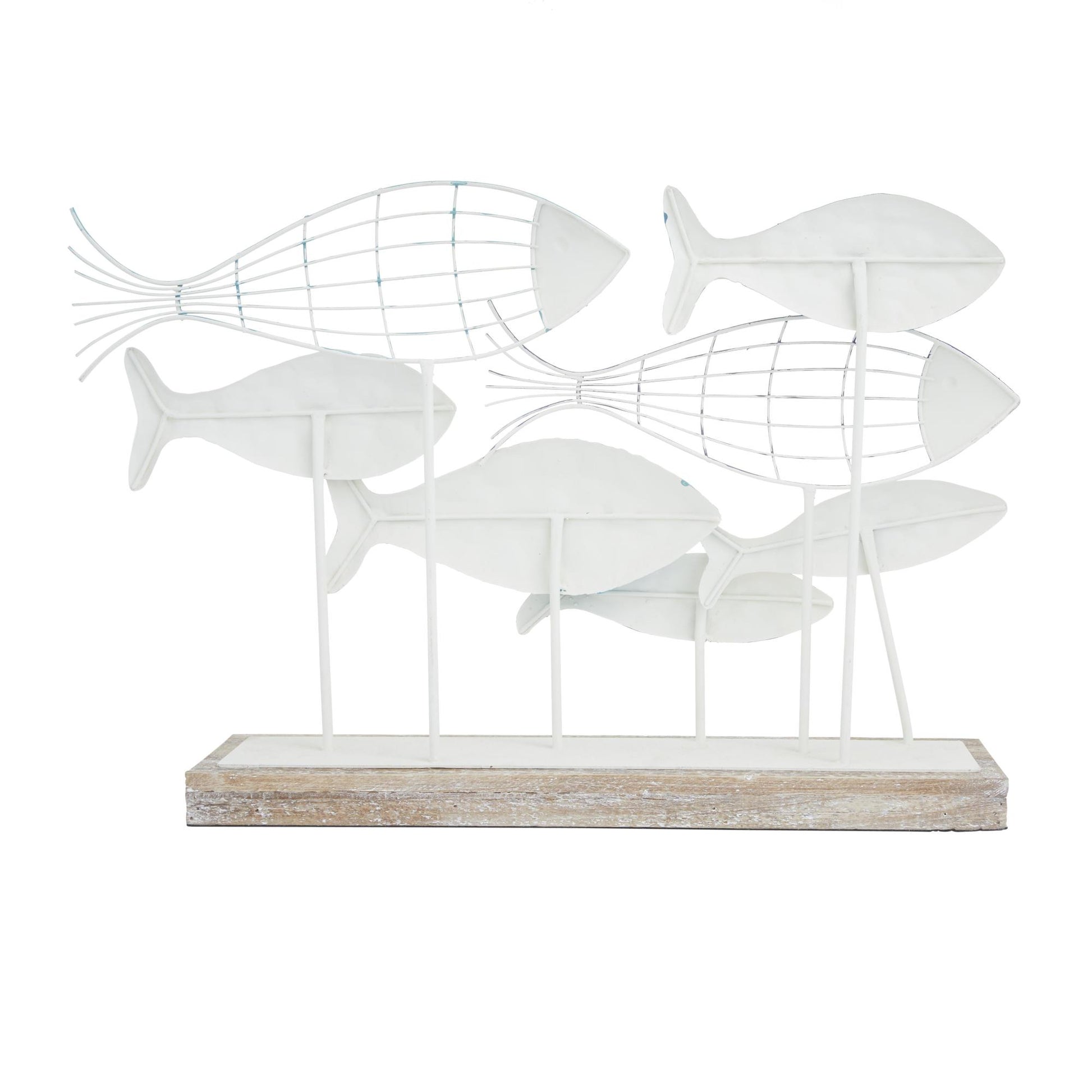 Fish Blue Metal Decorative Sculpture