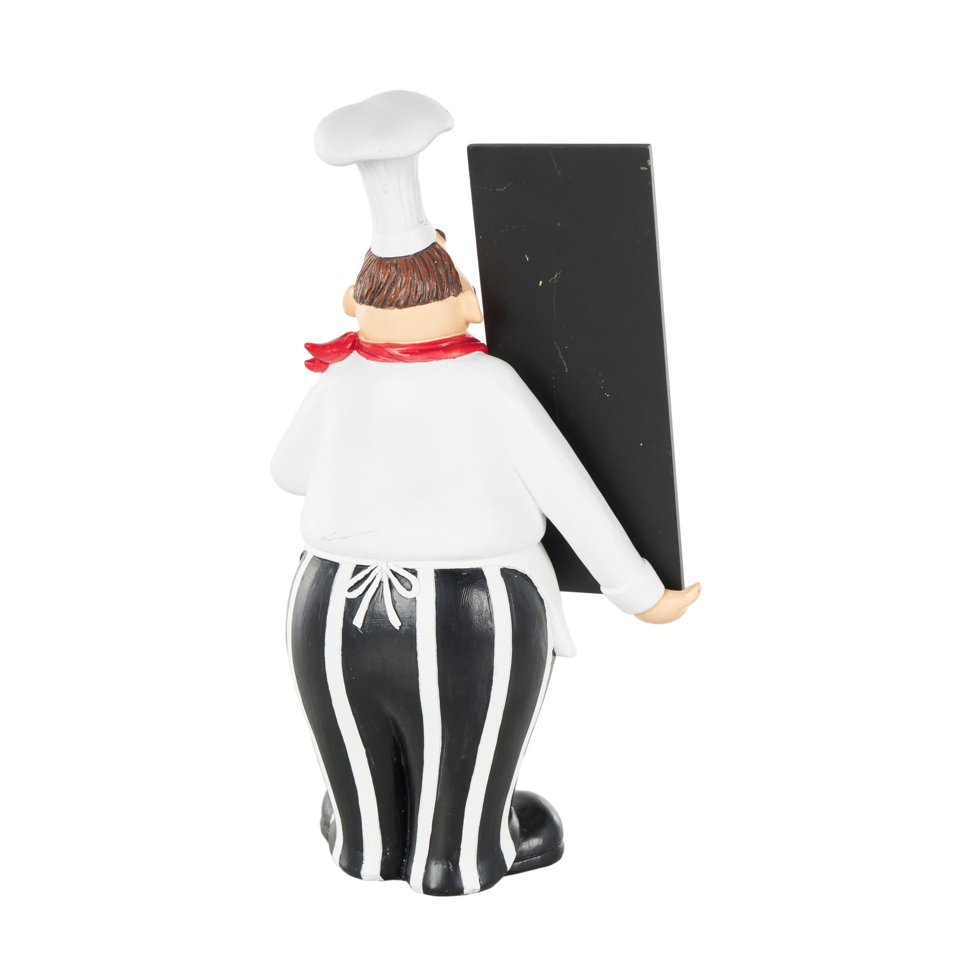 Chef White Polystone Kitchen Decorative Figurine Decorative Sculpture with Chalkboard
